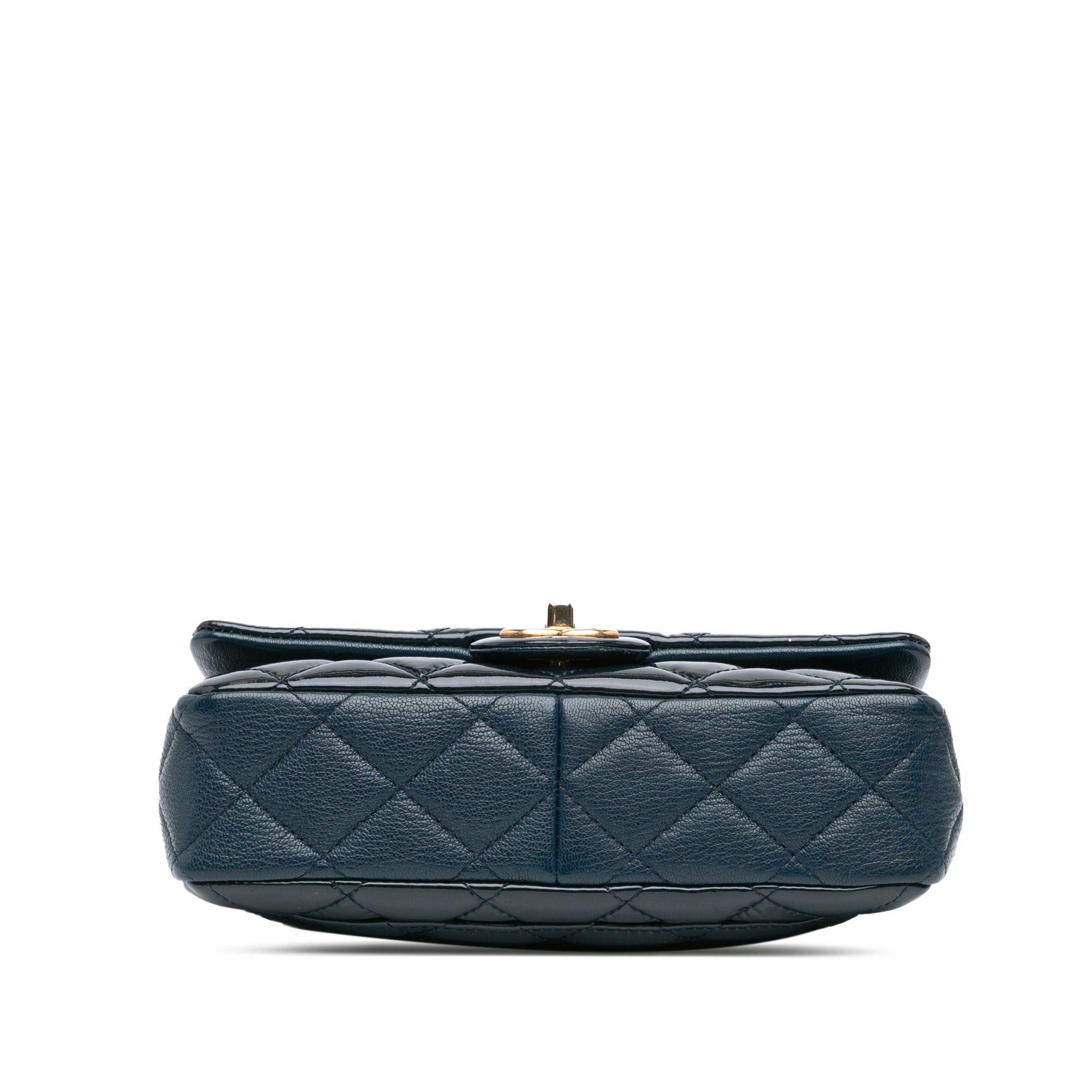 Chanel Chanel Paris-Salzburg Small Patent and Goatskin CC Eyelet Flap Blue Size ONE SIZE - 3 Thumbnail