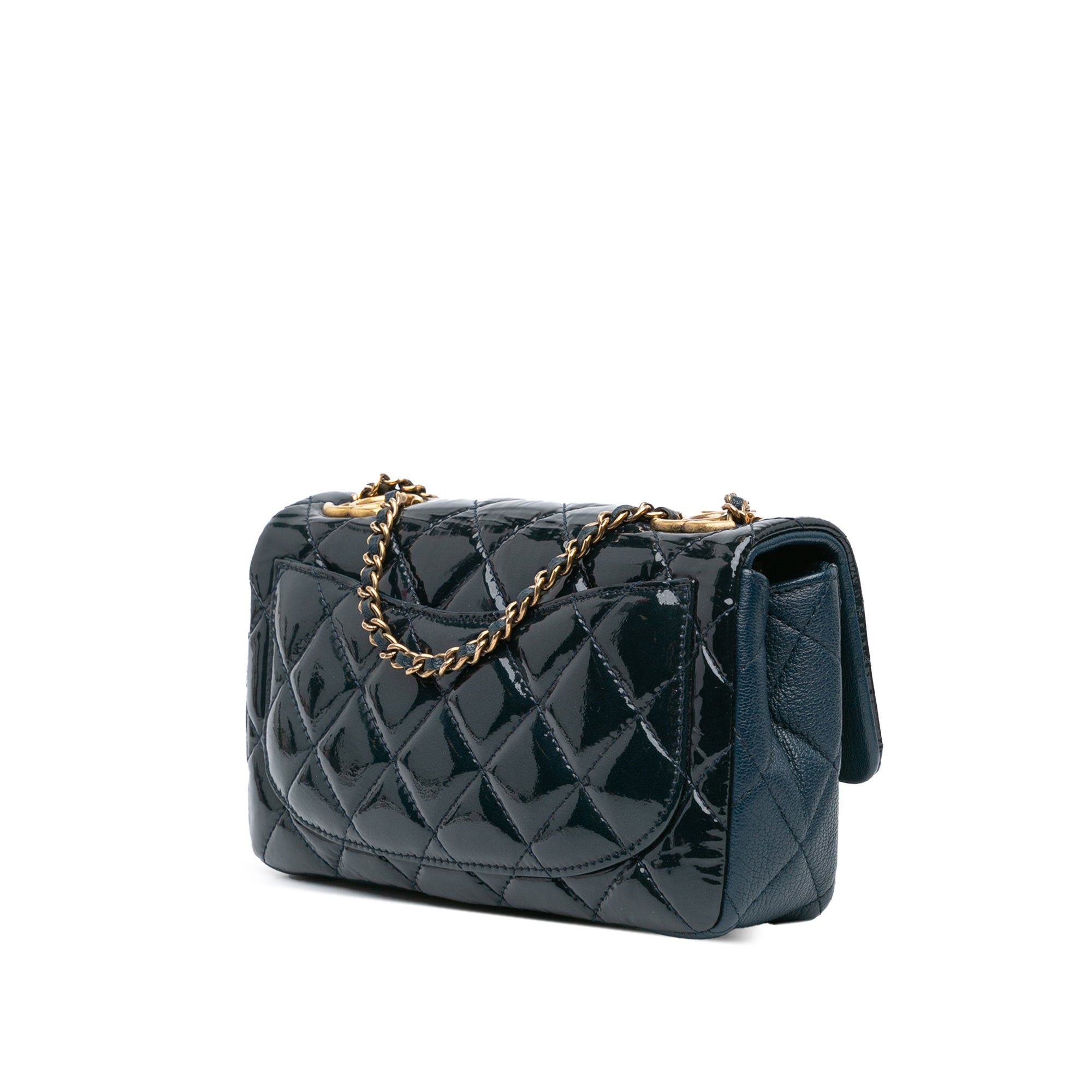 Chanel Chanel Paris-Salzburg Small Patent and Goatskin CC Eyelet Flap Blue Size ONE SIZE - 2 Thumbnail