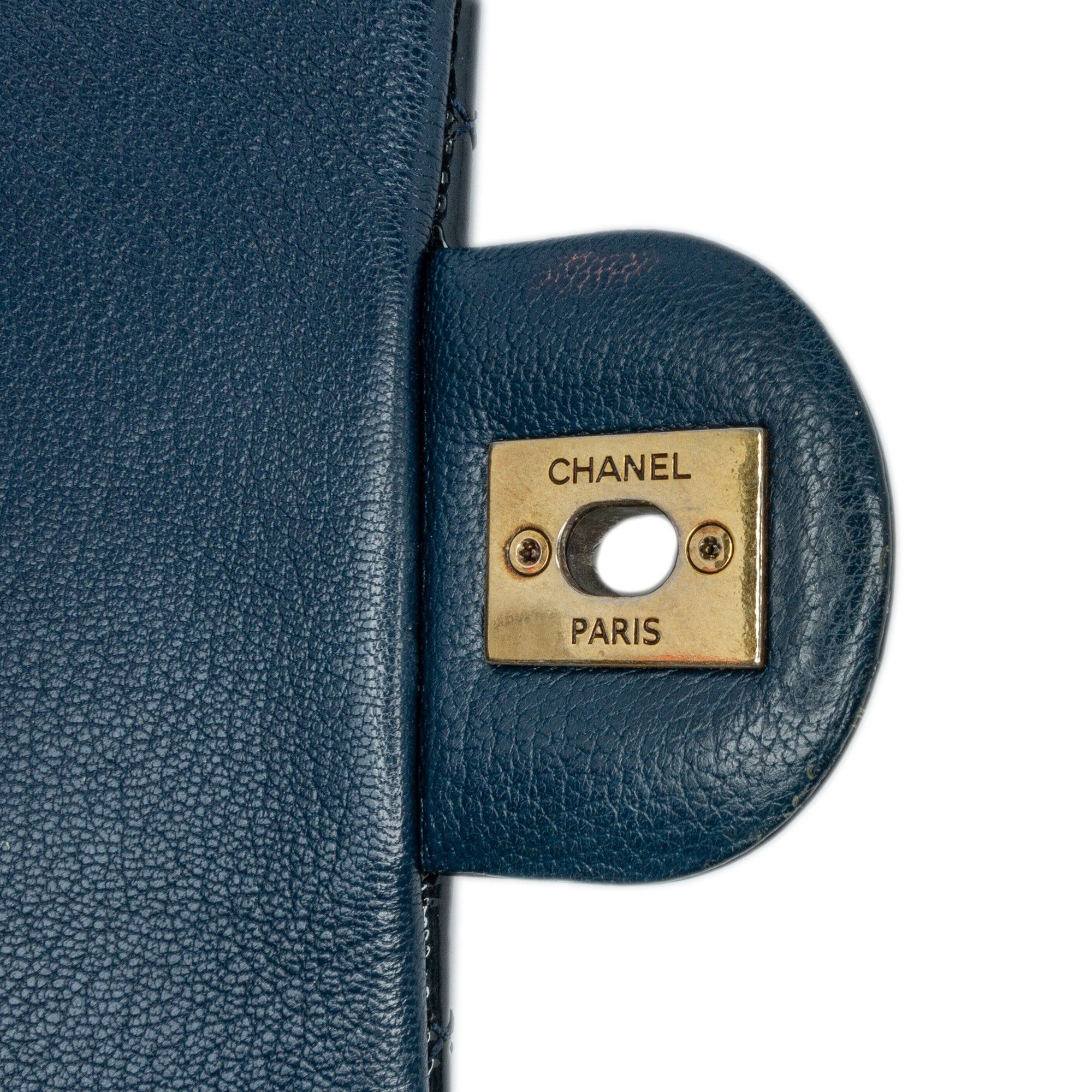 Chanel Chanel Paris-Salzburg Small Patent and Goatskin CC Eyelet Flap Blue Size ONE SIZE - 8 Thumbnail