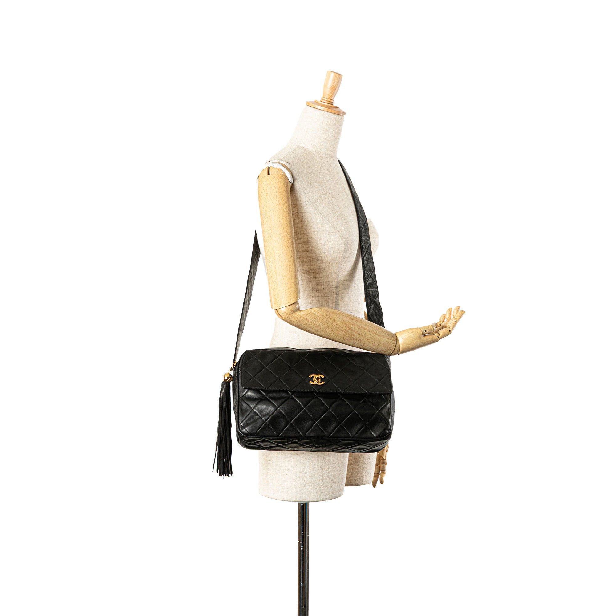Chanel Chanel CC Quilted Lambskin Tassel Crossbody Black Size ONE SIZE - 12 Thumbnail