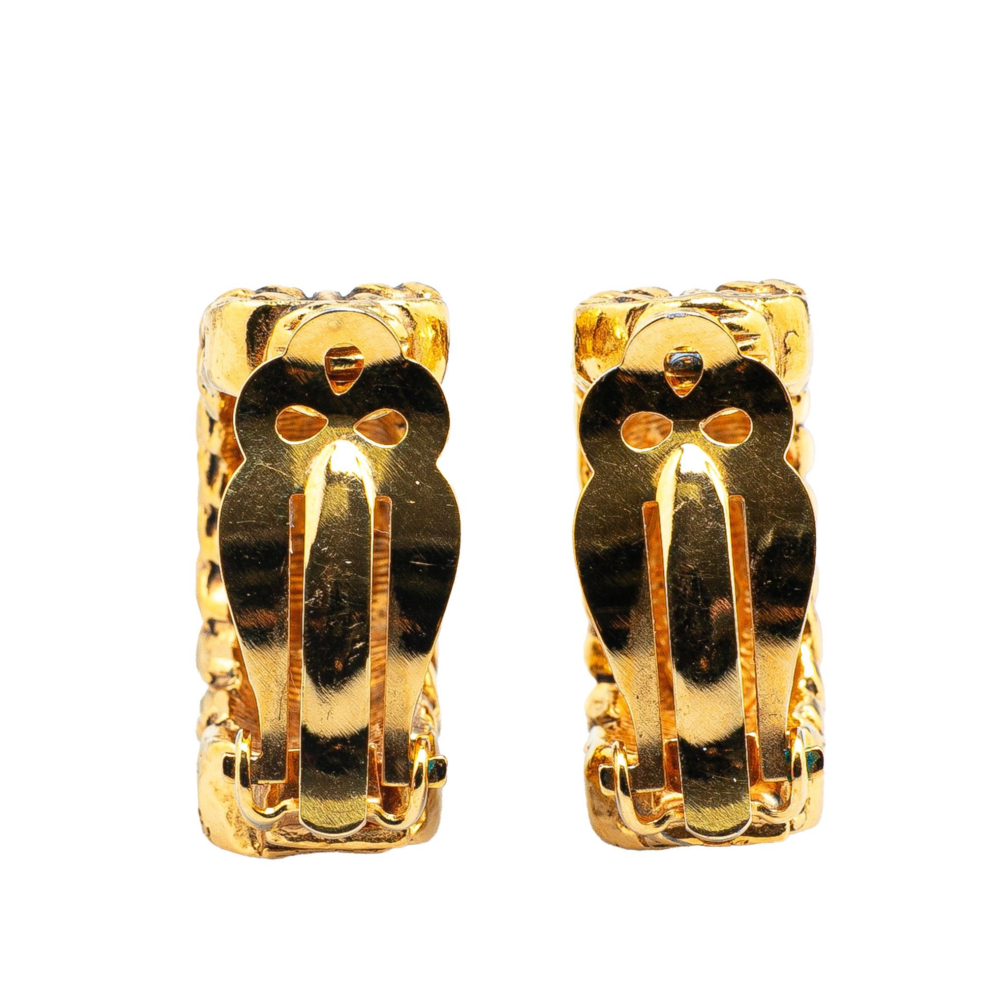 Chanel Chanel Gold Plated CC Chain Clip On Earrings Gold Size ONE SIZE - 2 Thumbnail