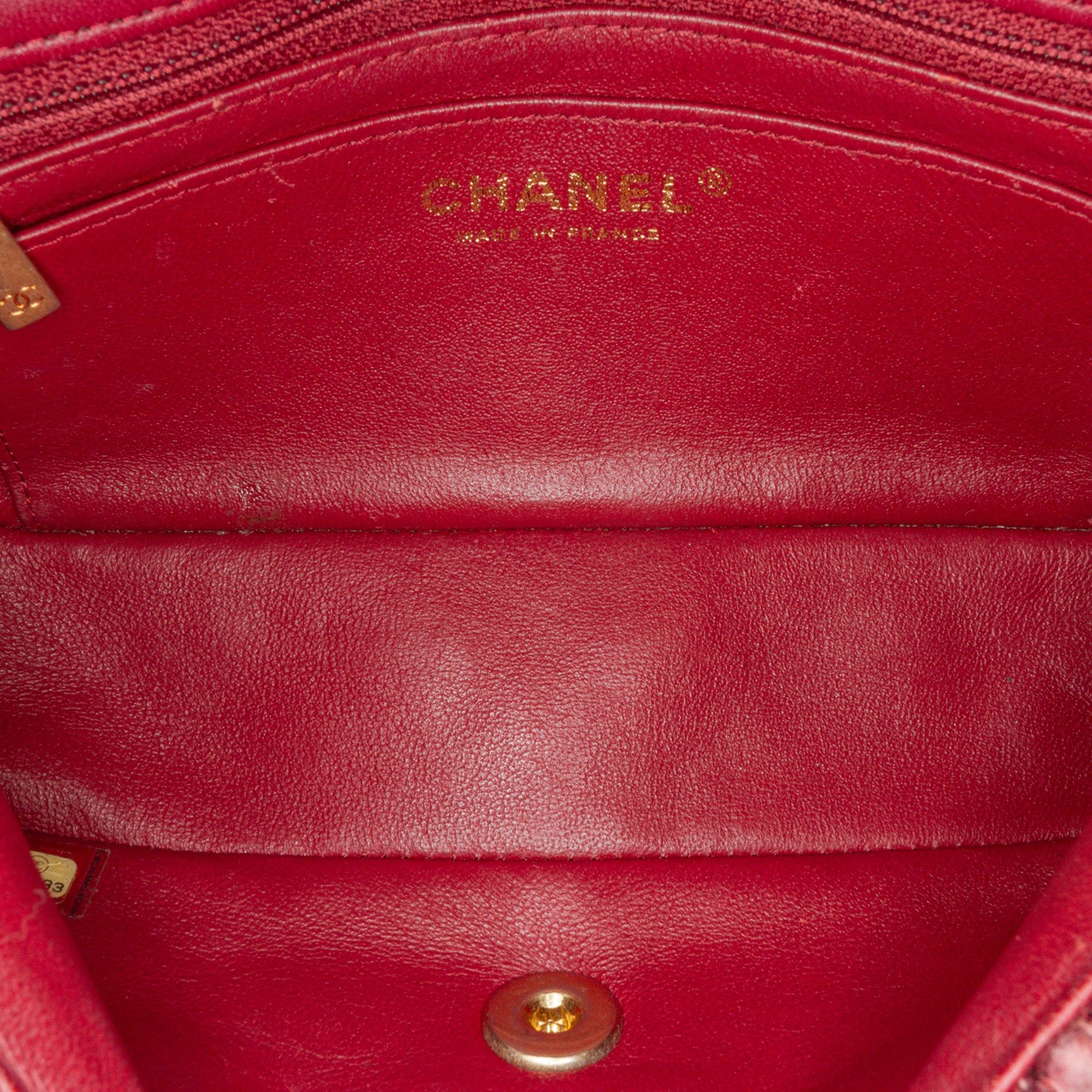 Chanel Chanel Mini Braided Classic Tweed Single Flap Bag Red Size ONE SIZE - 4 Thumbnail