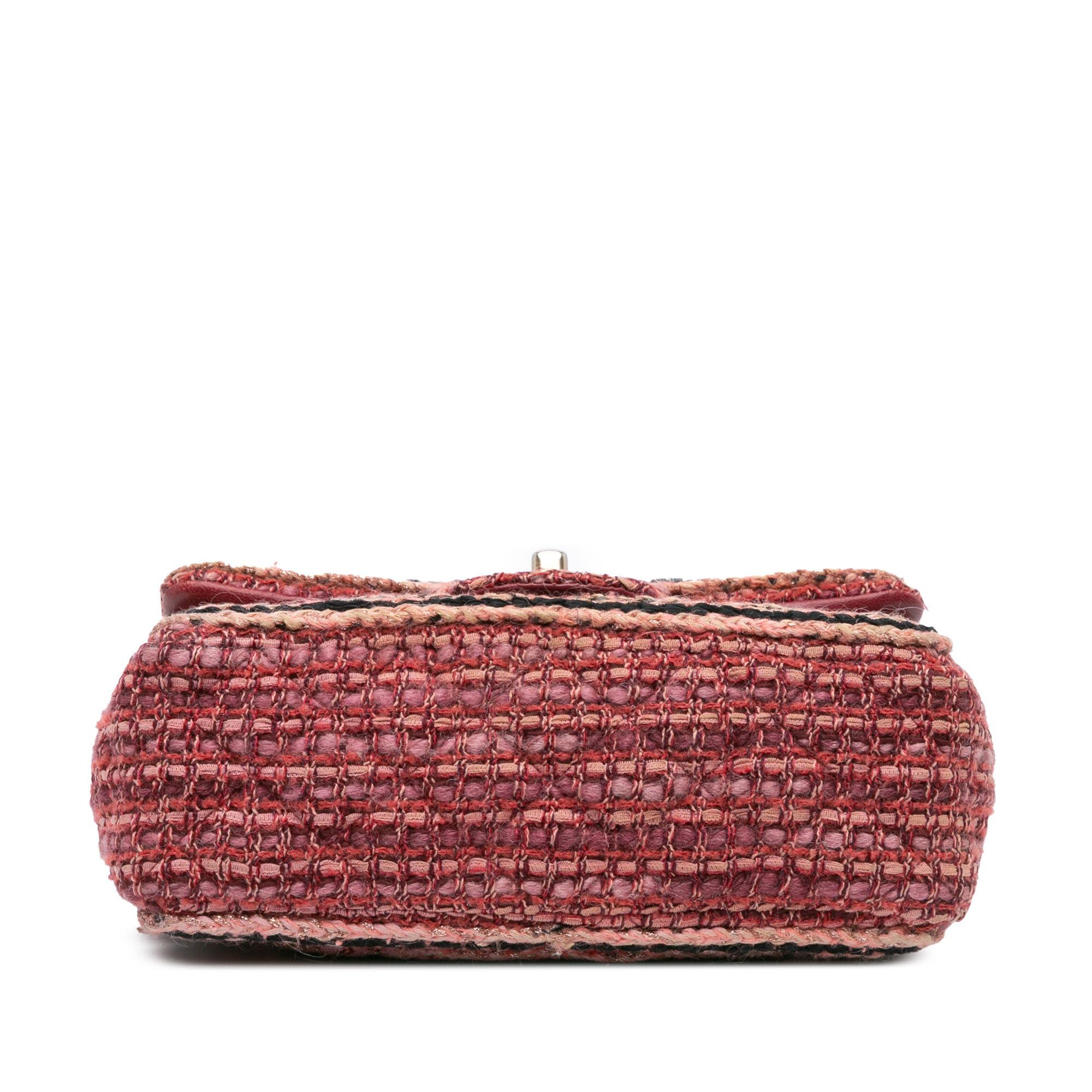 Chanel Chanel Mini Braided Classic Tweed Single Flap Bag Red Size ONE SIZE - 3 Thumbnail