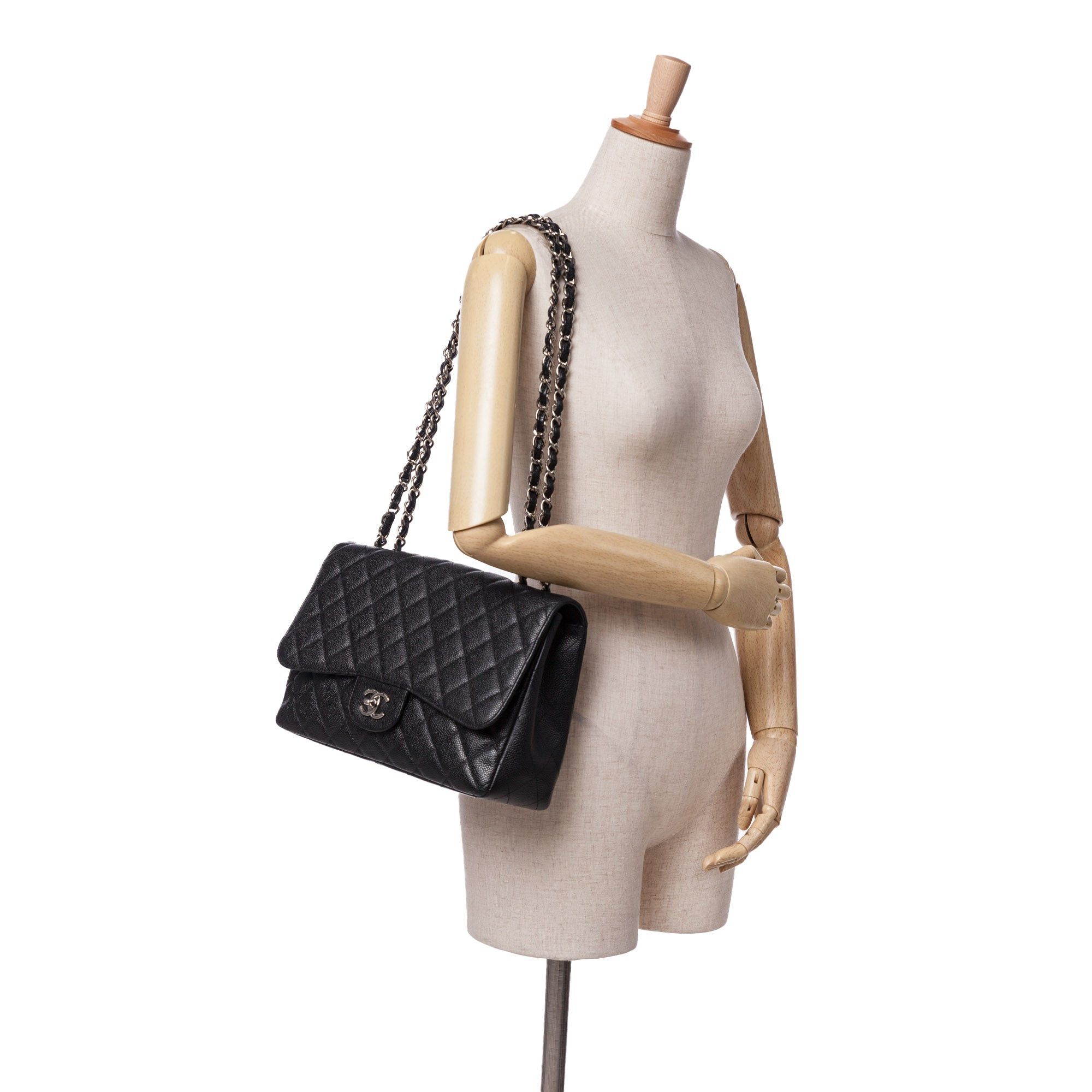 Chanel Chanel Jumbo Classic Caviar Single Flap Black Size ONE SIZE - 12 Thumbnail