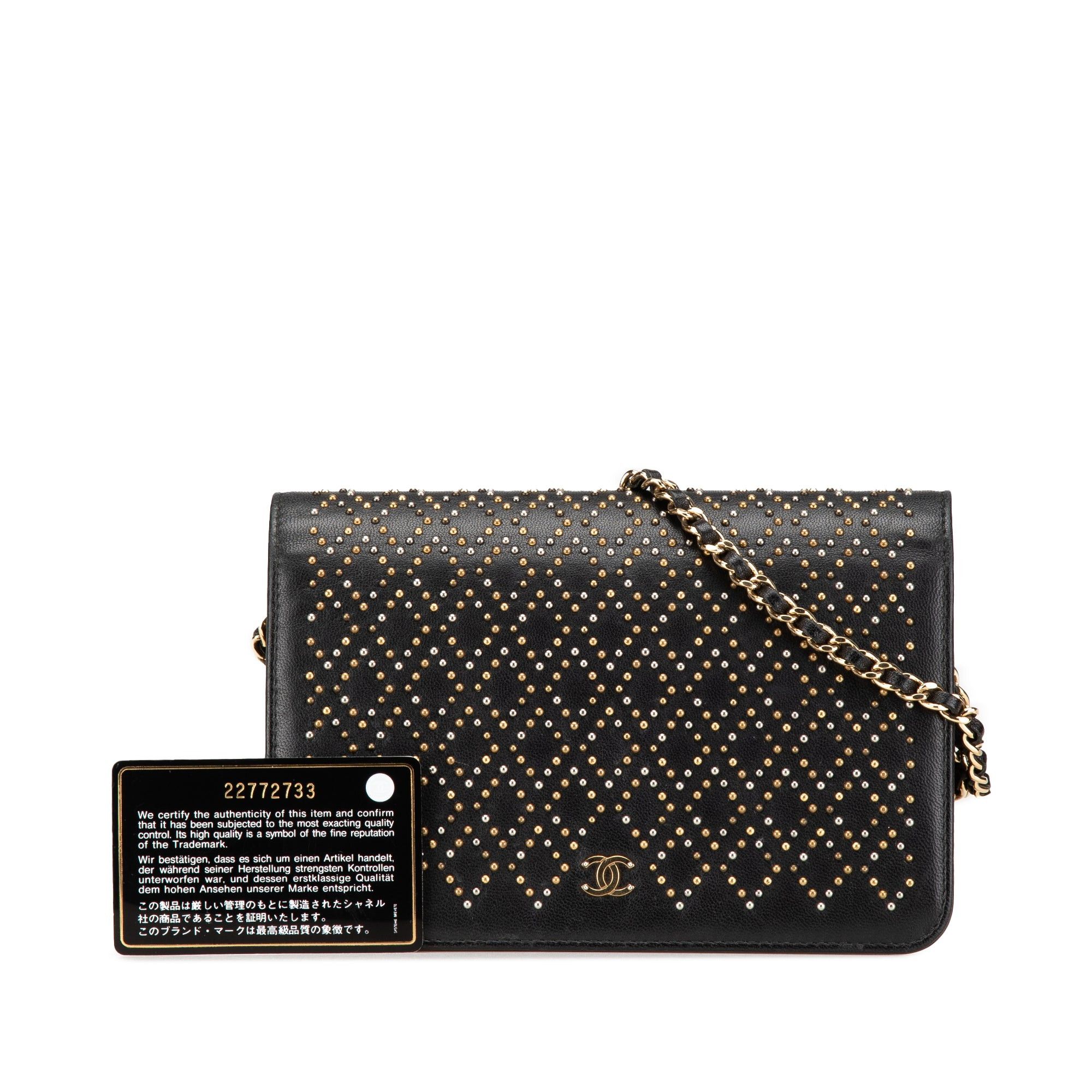 Chanel Chanel CC Studded Lambskin Wallet on Chain Black Size ONE SIZE - 15 Thumbnail
