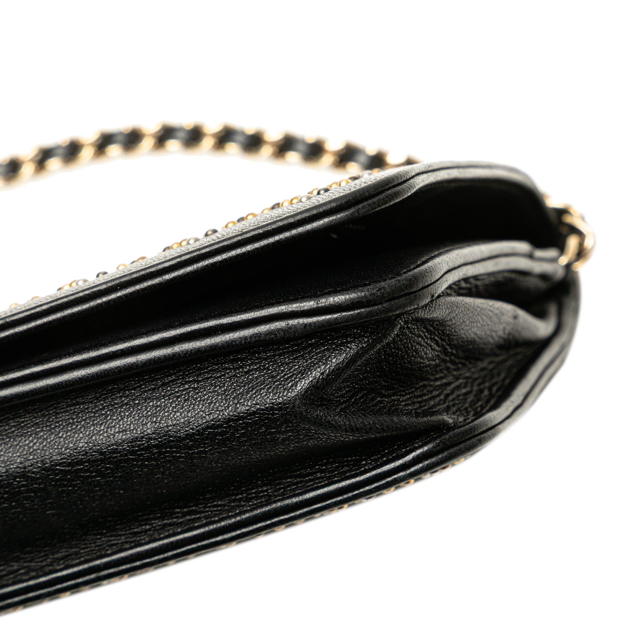 Chanel Chanel CC Studded Lambskin Wallet on Chain Black Size ONE SIZE - 13 Thumbnail