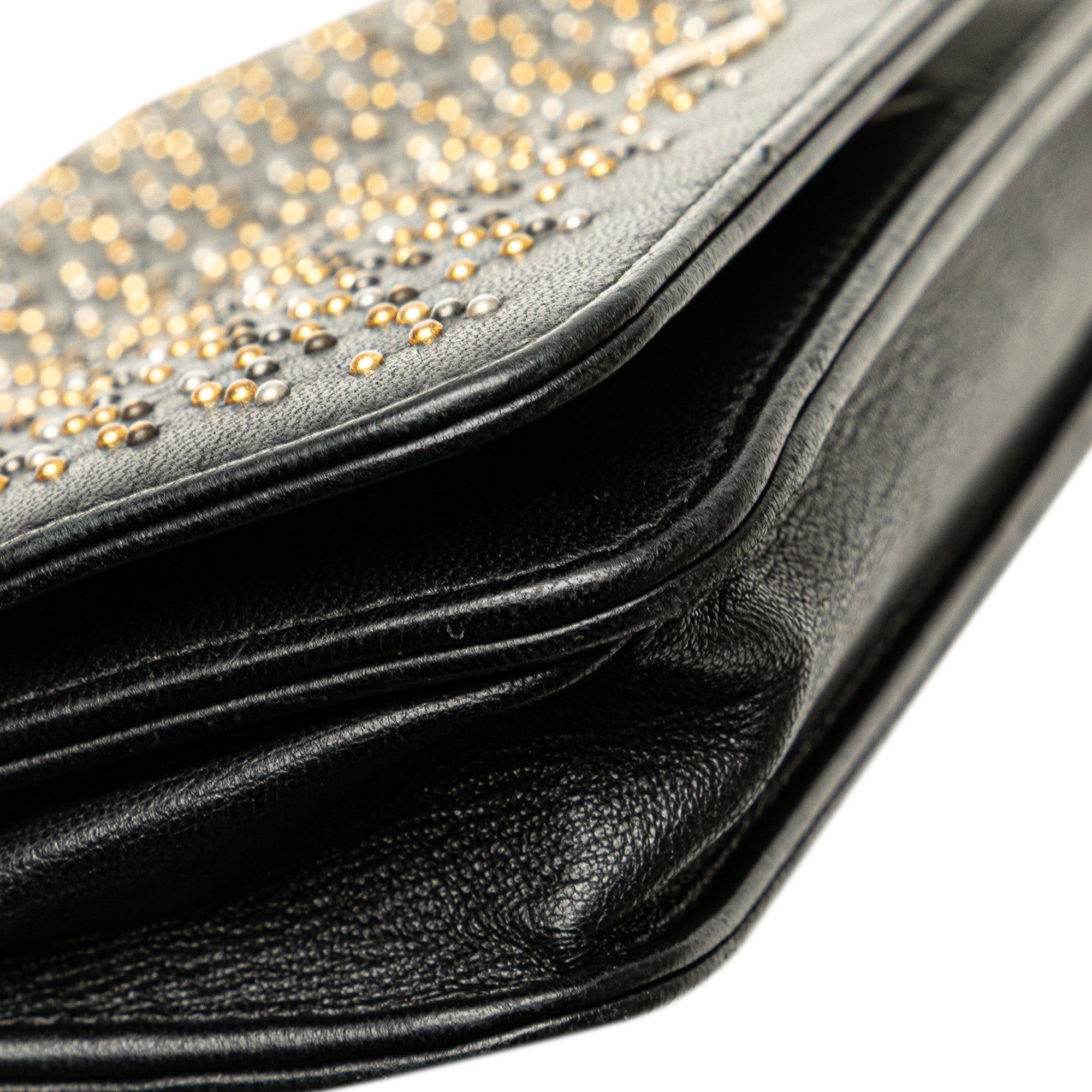Chanel Chanel CC Studded Lambskin Wallet on Chain Black Size ONE SIZE - 12 Thumbnail