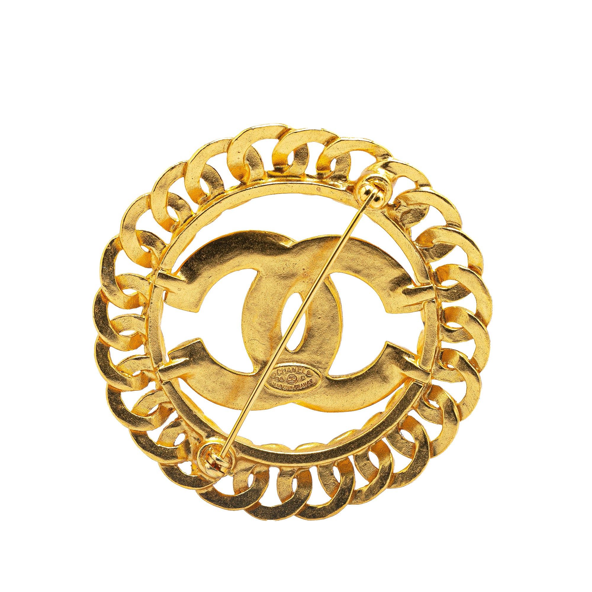 Chanel Chanel Gold Plated CC Chain Brooch Gold Size ONE SIZE - 2 Thumbnail