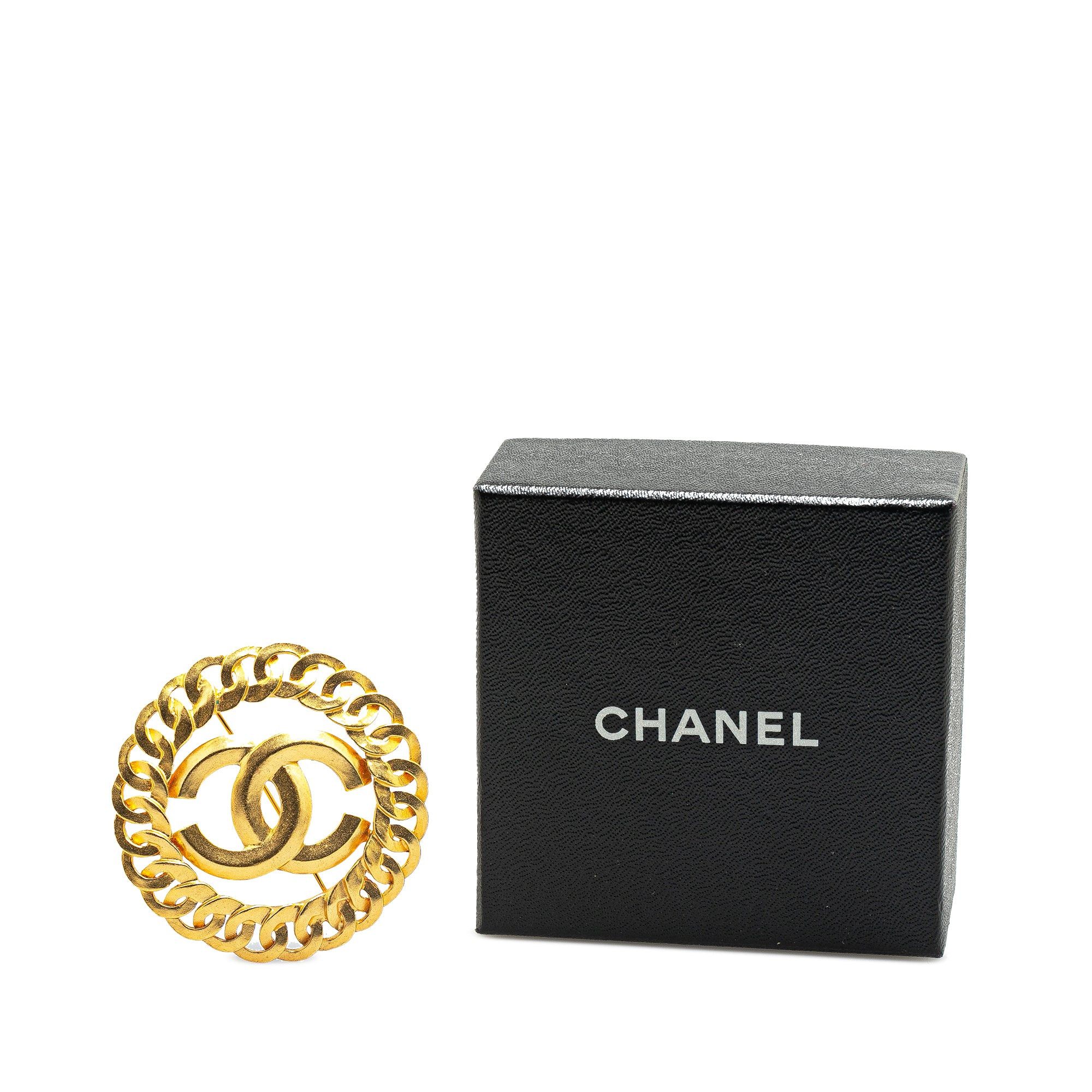 Chanel Chanel Gold Plated CC Chain Brooch Gold Size ONE SIZE - 4 Thumbnail