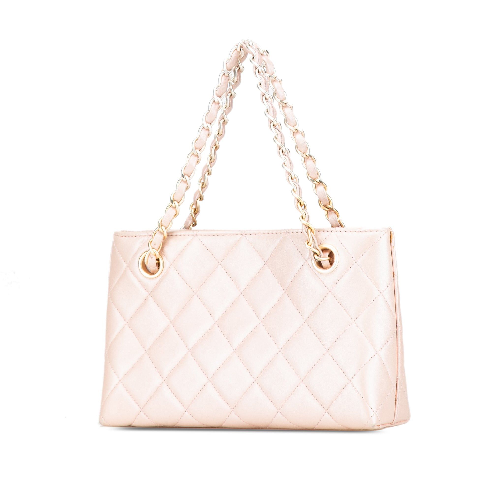 Chanel Chanel CC Quilted Irisdescent Lambskin Chain Handbag Pink Size ONE SIZE - 2 Thumbnail