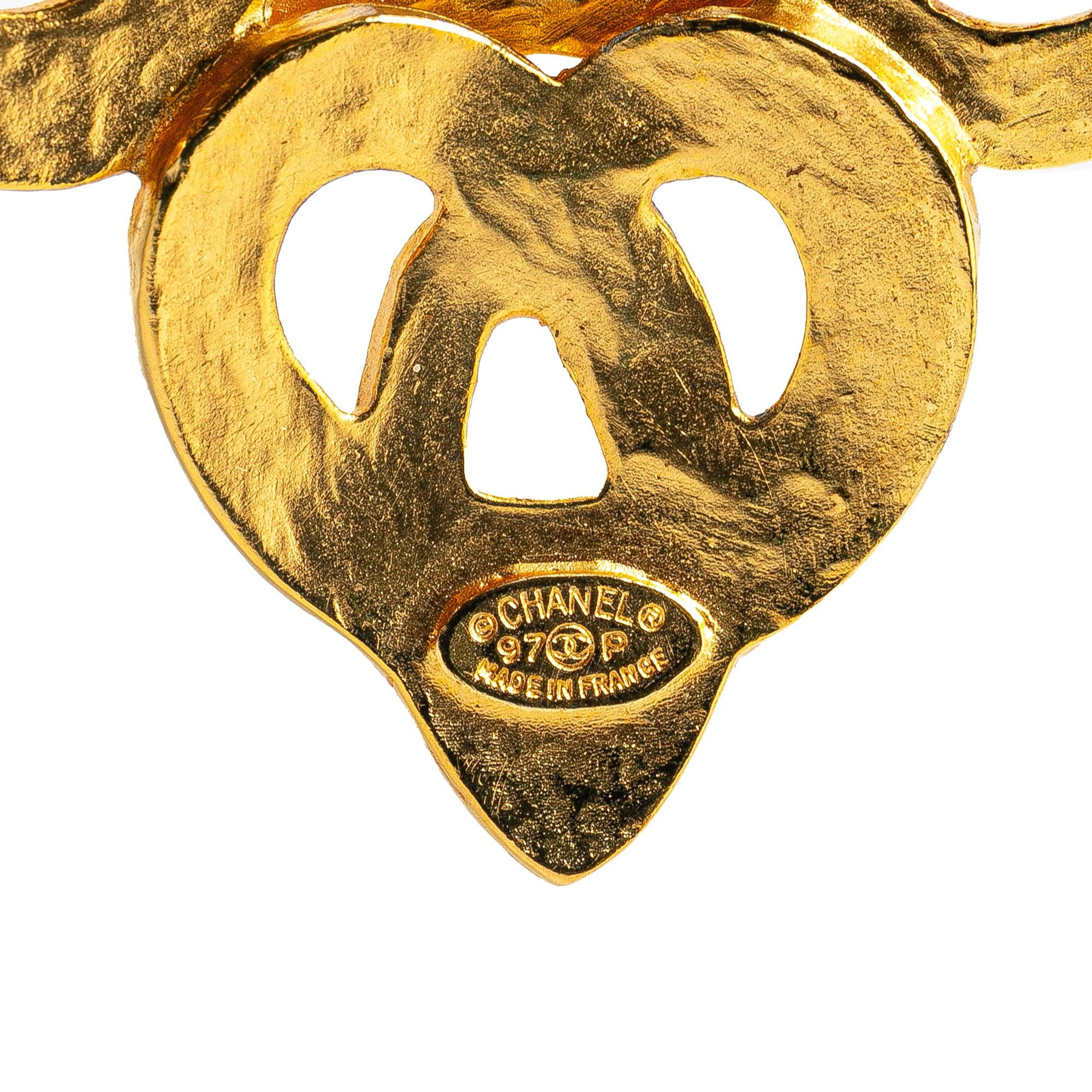 Chanel Chanel Gold Plated CC Flower Brooch Gold Size ONE SIZE - 3 Thumbnail