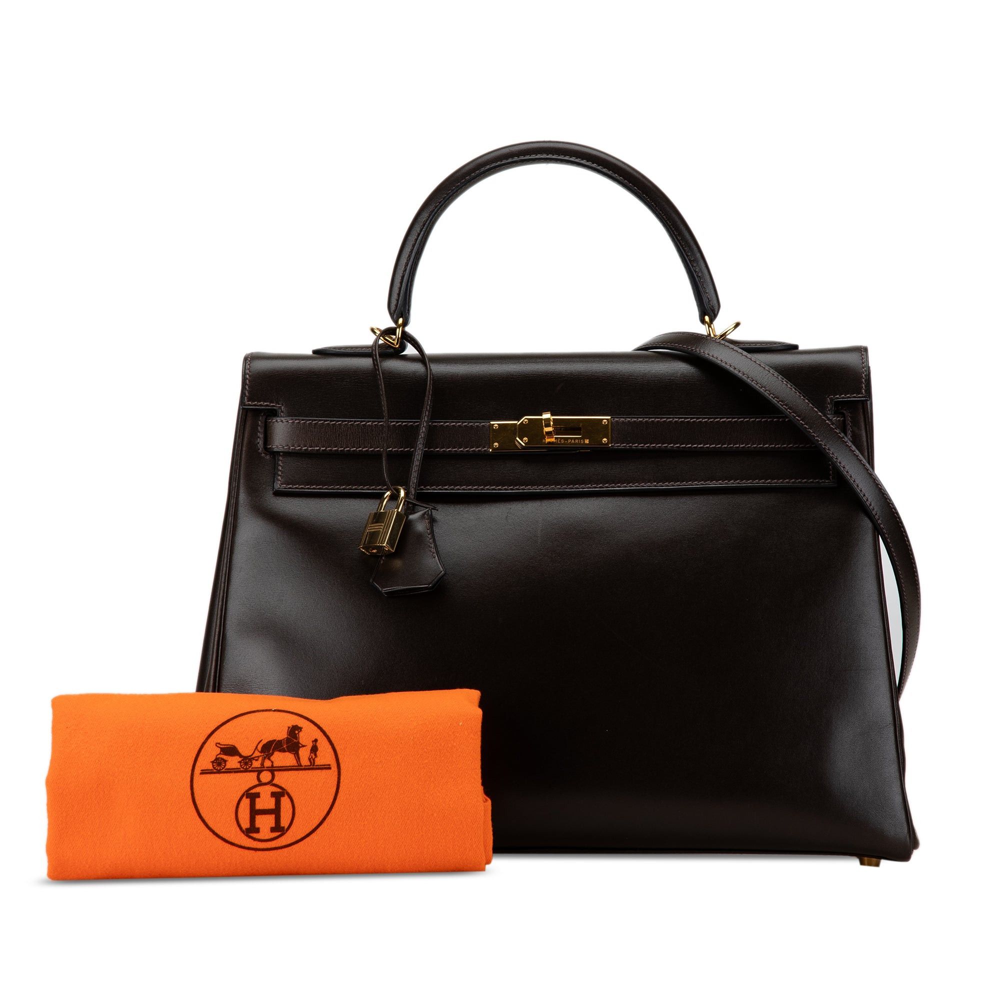 Hermes Hermès Box Calf Kelly II Retourne 32 Brown Size ONE SIZE - 10 Thumbnail
