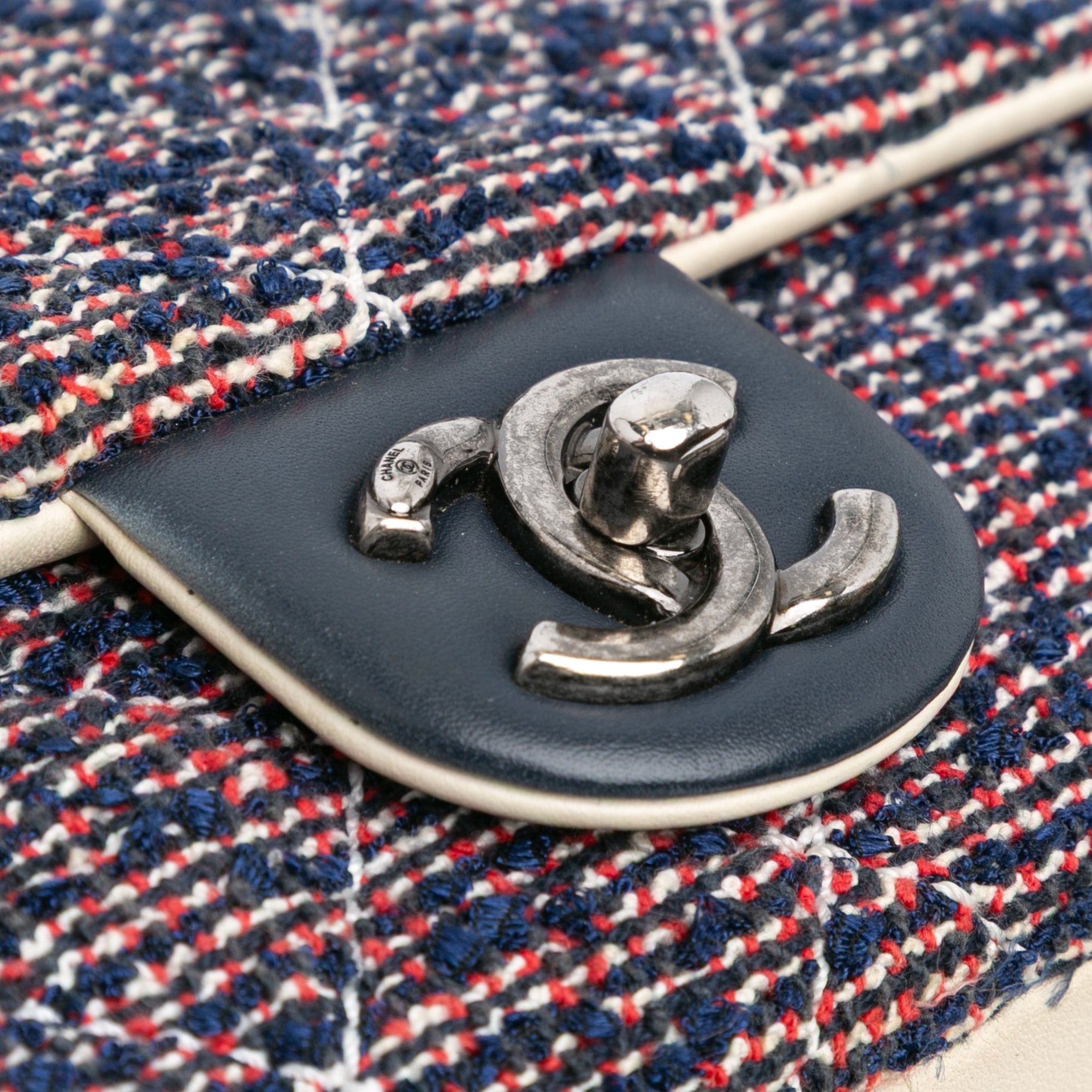 Chanel Chanel Medium Tweed Single Flap Blue Size ONE SIZE - 7 Thumbnail