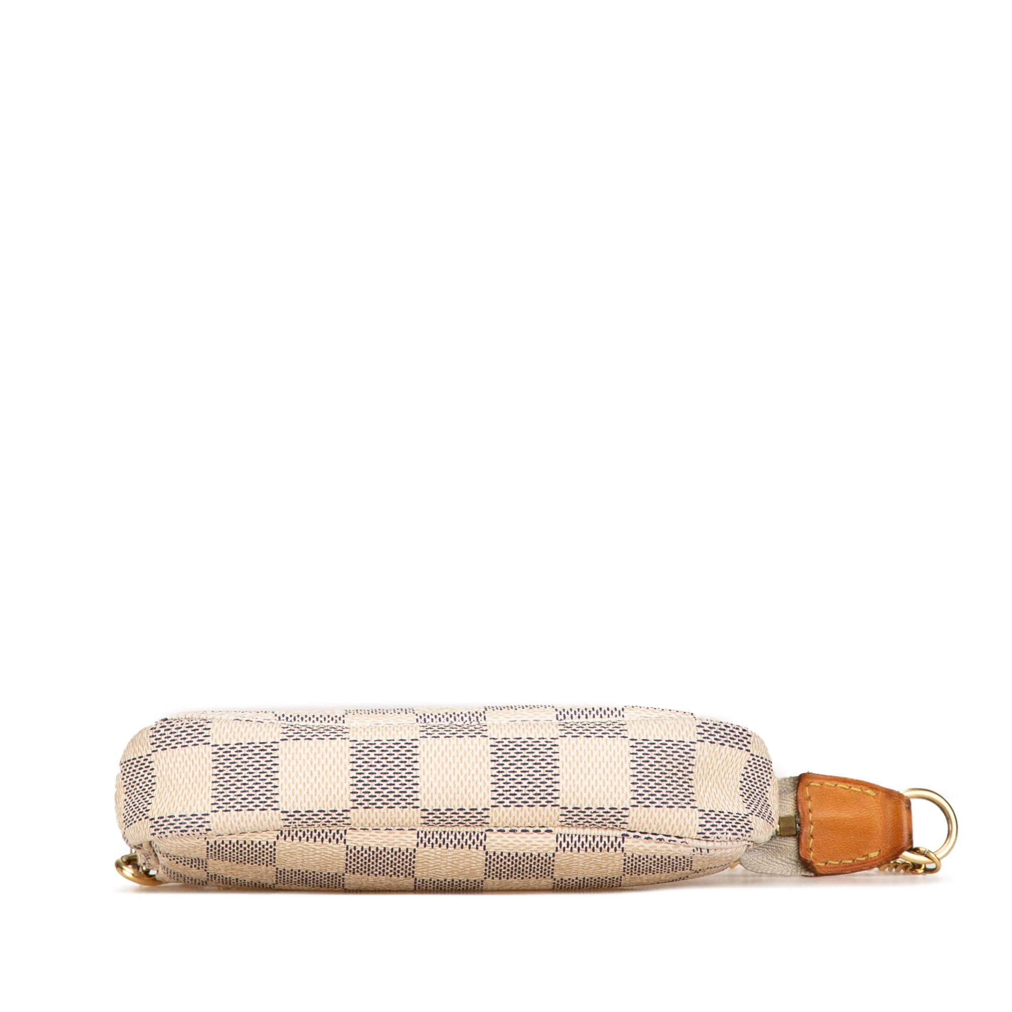 Louis Vuitton Louis Vuitton Damier Azur Mini Pochette Accessories White Size ONE SIZE - 3 Thumbnail