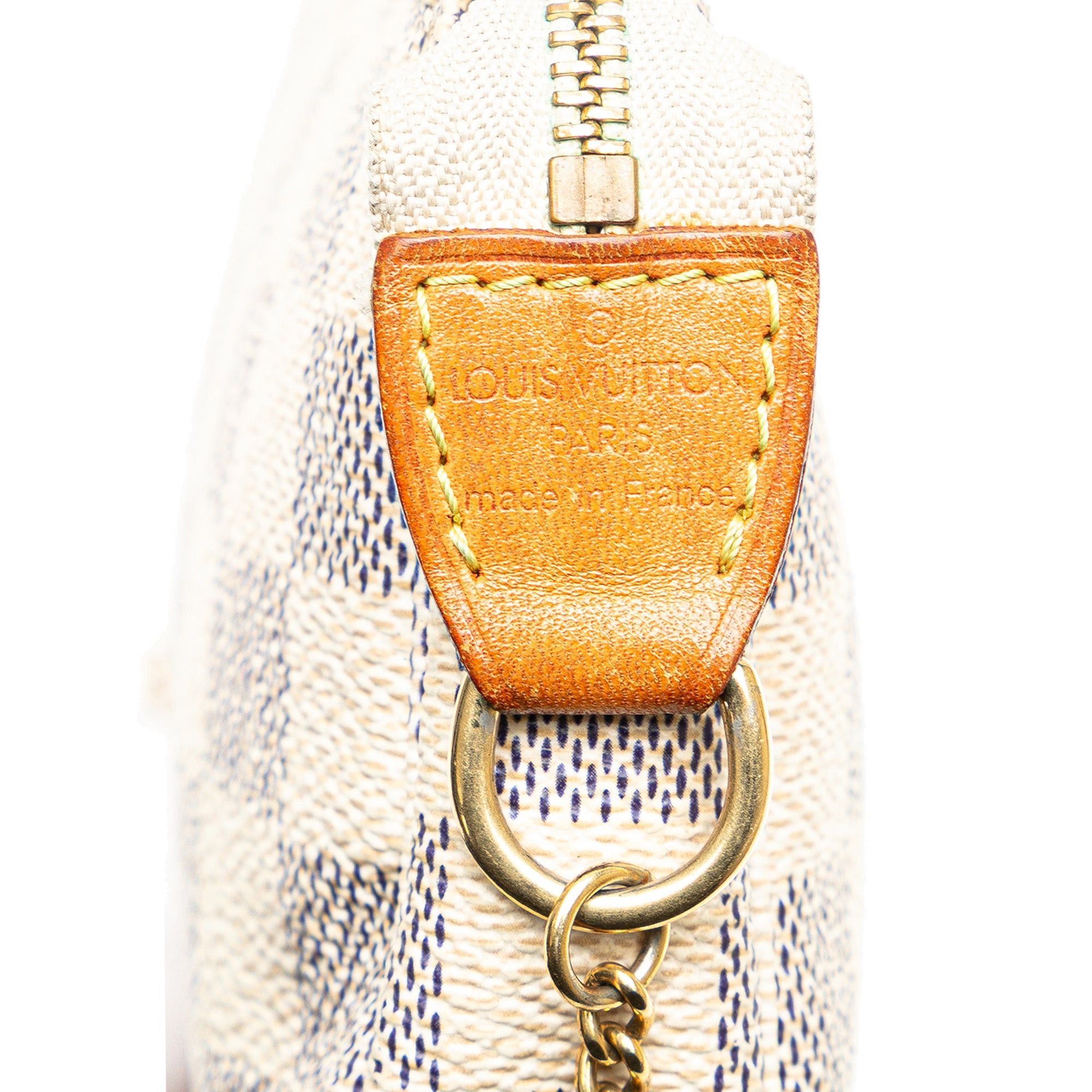 Louis Vuitton Louis Vuitton Damier Azur Mini Pochette Accessories White Size ONE SIZE - 5 Thumbnail