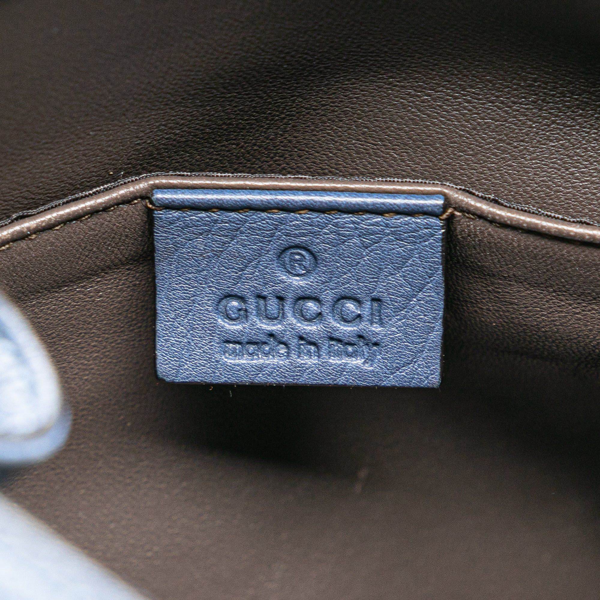 Gucci Gucci Leather Miss Bamboo Tassel Bucket Bag Blue Size ONE SIZE - 5 Thumbnail