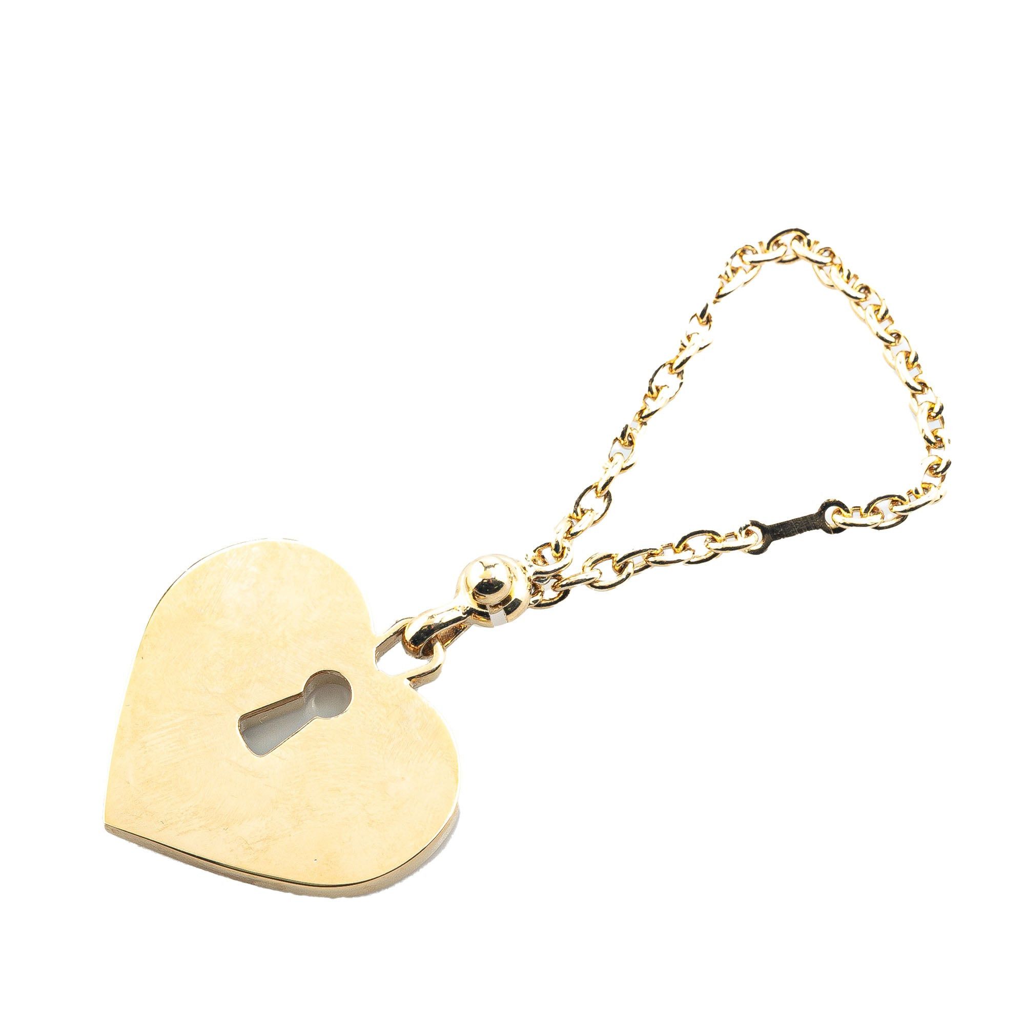 Chanel Chanel Gold Plated Rhinestone CC Heart Charm Gold Size ONE SIZE - 2 Thumbnail
