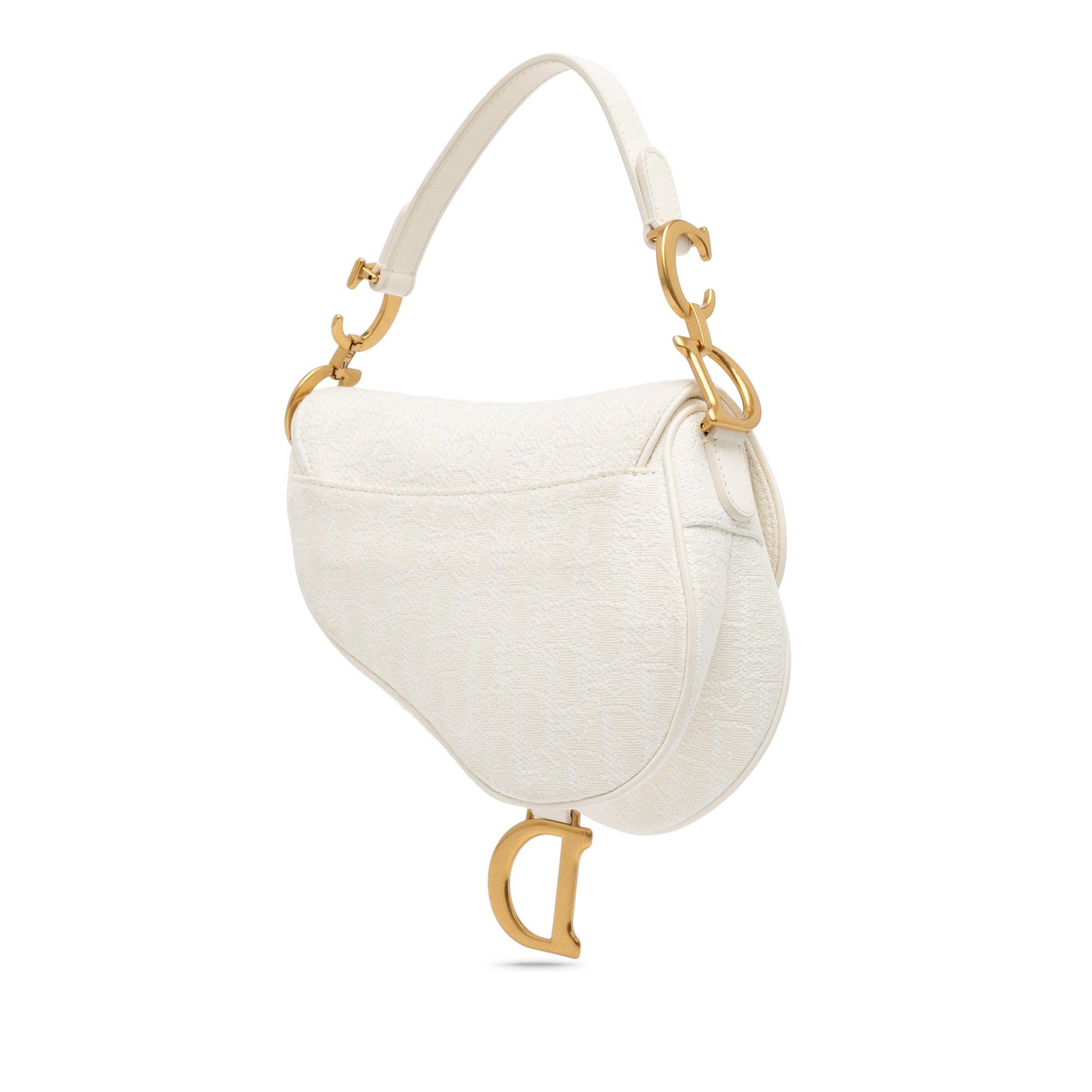 Dior Dior Mini Oblique Canvas Saddle Bag White Size ONE SIZE - 2 Thumbnail