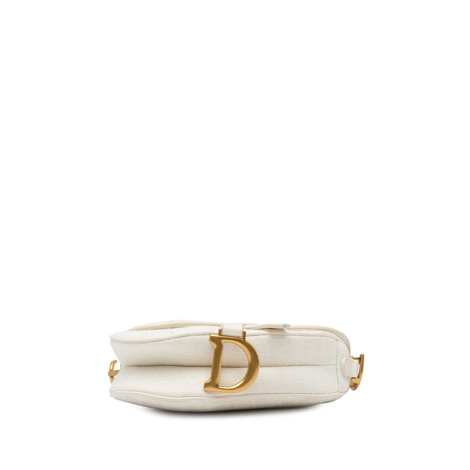 Dior Dior Mini Oblique Canvas Saddle Bag White Size ONE SIZE - 3 Thumbnail