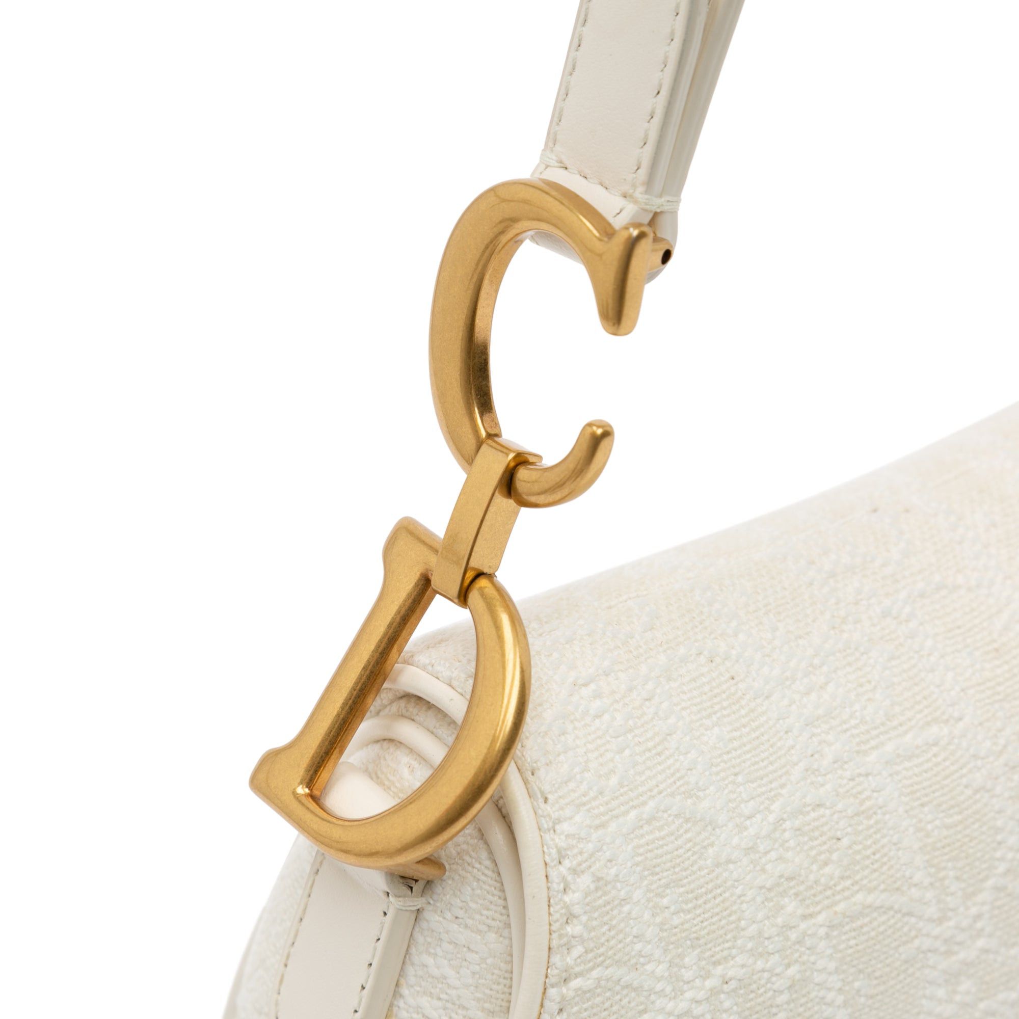 Dior Dior Mini Oblique Canvas Saddle Bag White Size ONE SIZE - 6 Thumbnail