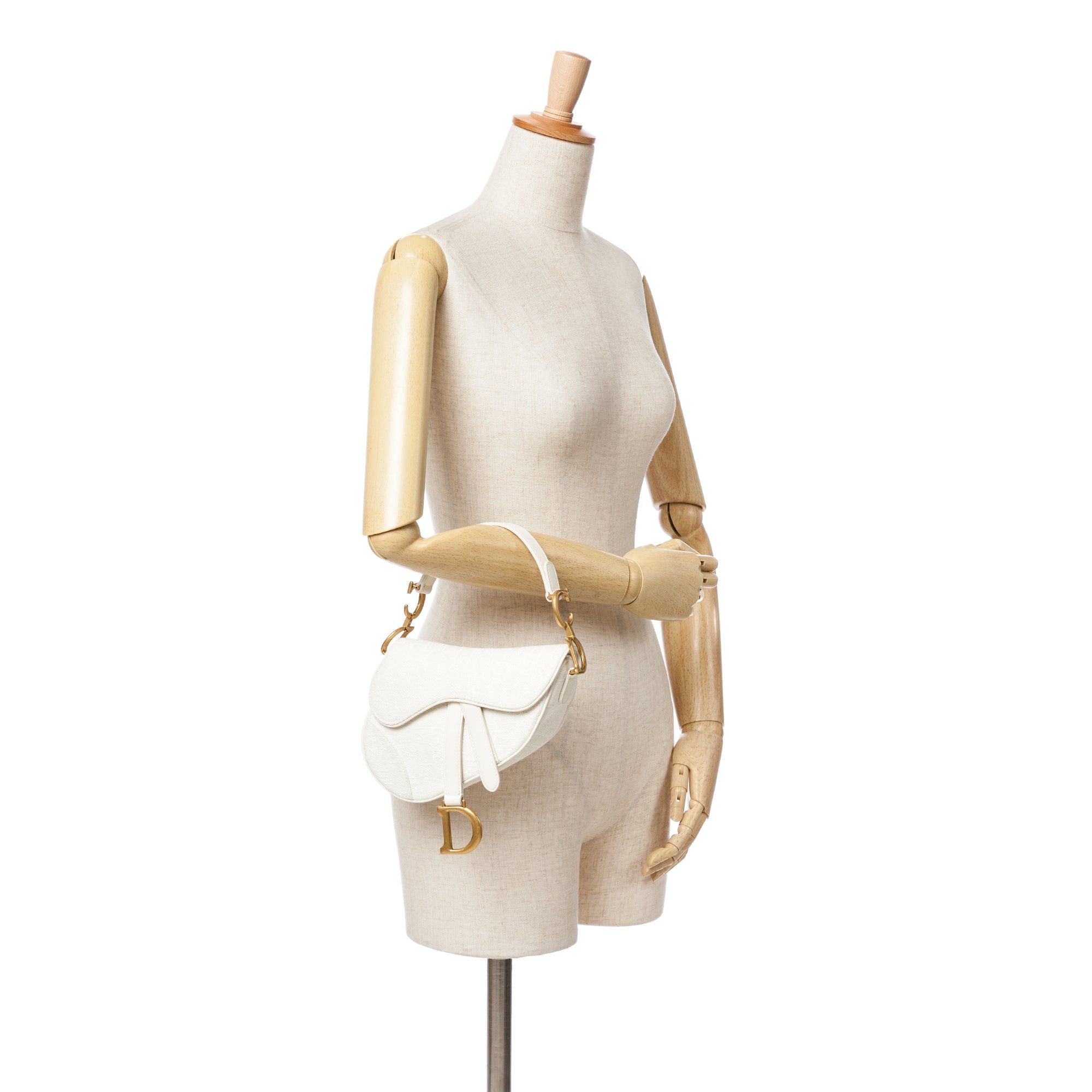 Dior Dior Mini Oblique Canvas Saddle Bag White Size ONE SIZE - 8 Thumbnail