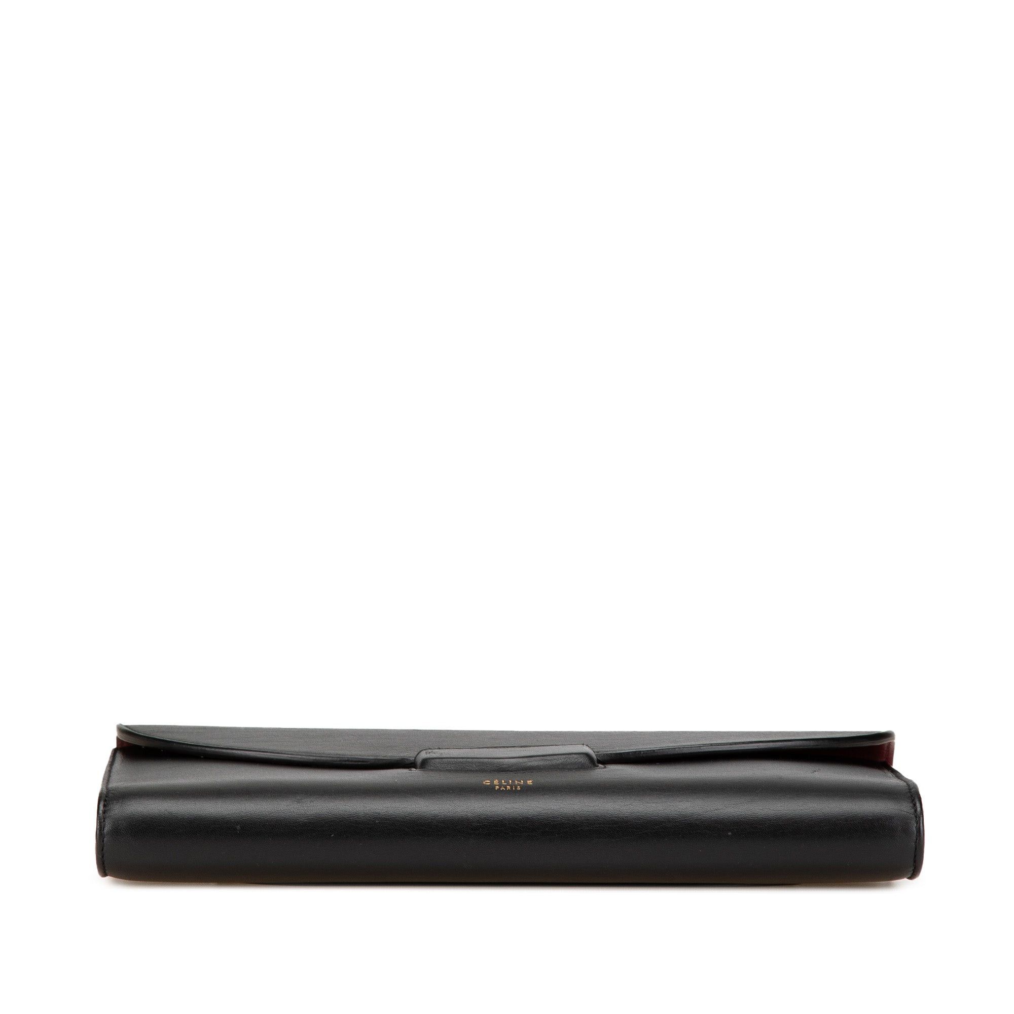 Celine Celine Smooth Calfskin Trotter Clutch Black Size ONE SIZE - 3 Thumbnail
