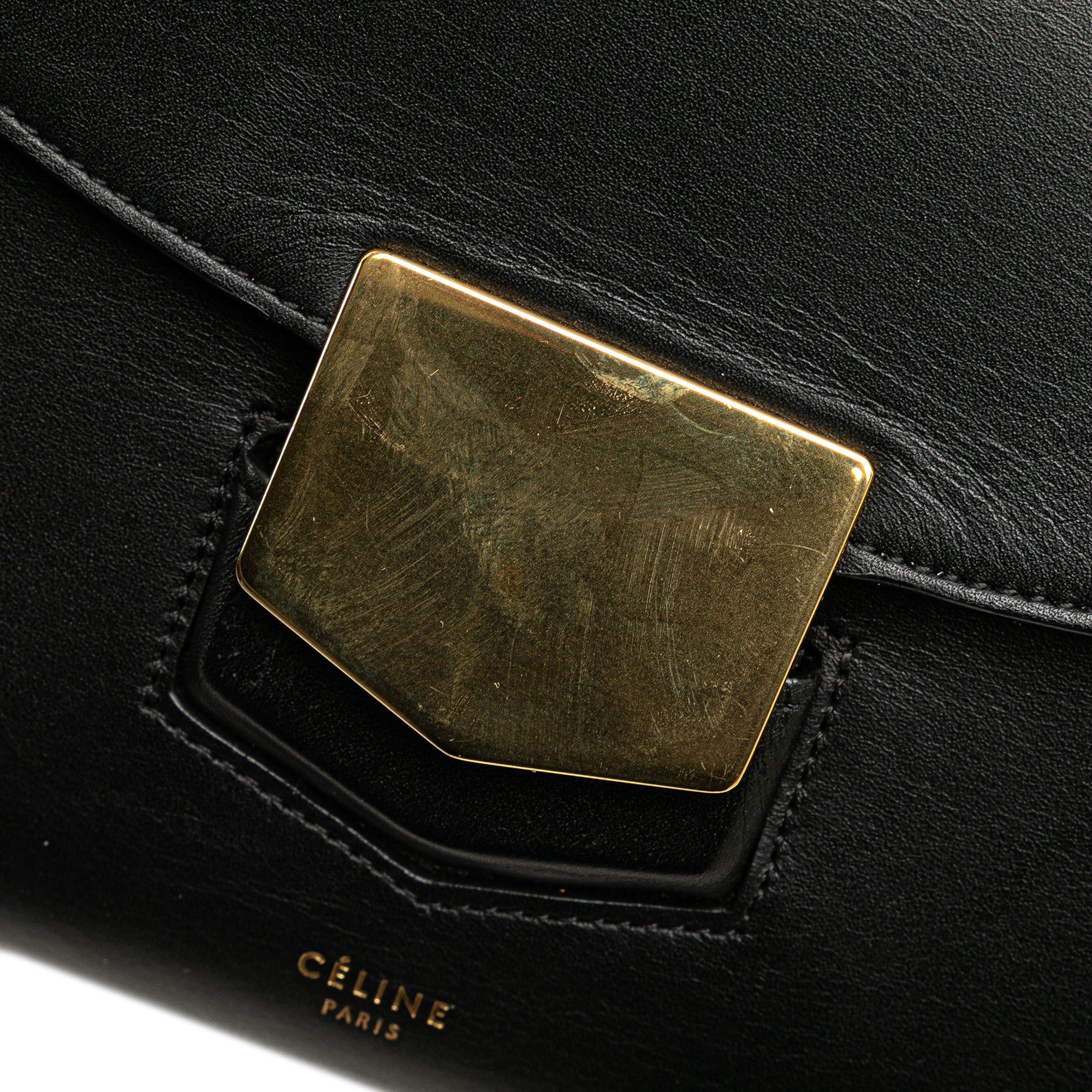 Celine Celine Smooth Calfskin Trotter Clutch Black Size ONE SIZE - 9 Thumbnail