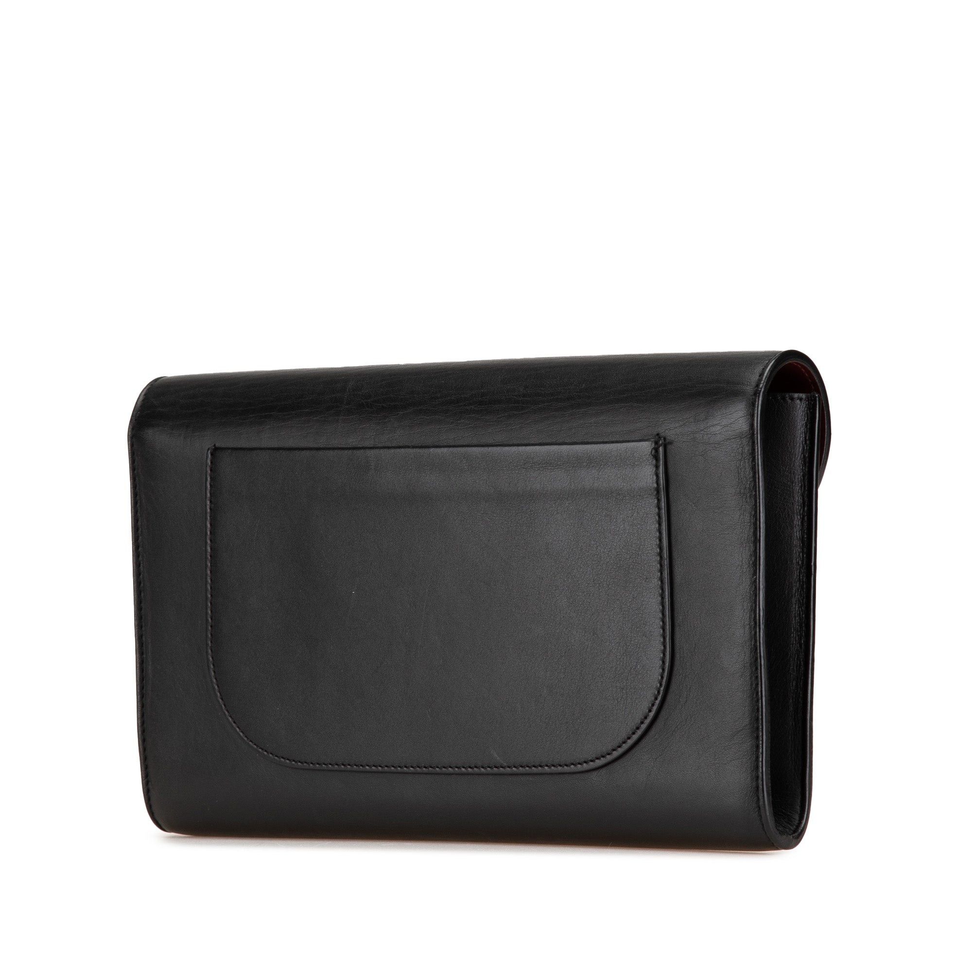 Celine Celine Smooth Calfskin Trotter Clutch Black Size ONE SIZE - 2 Thumbnail