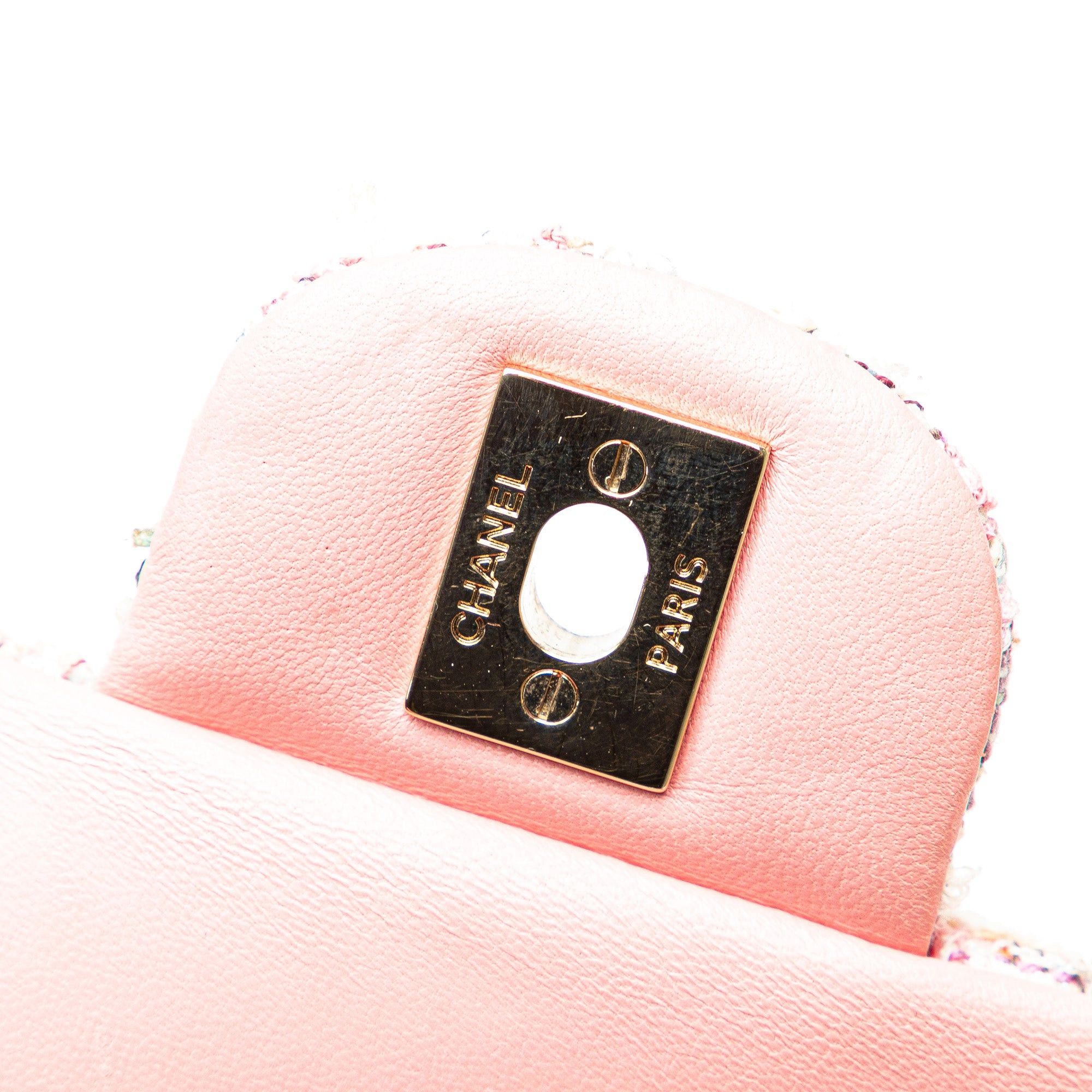 Chanel Chanel Mini Rectangular Classic Tweed Braid Flap Pink Size ONE SIZE - 9 Thumbnail
