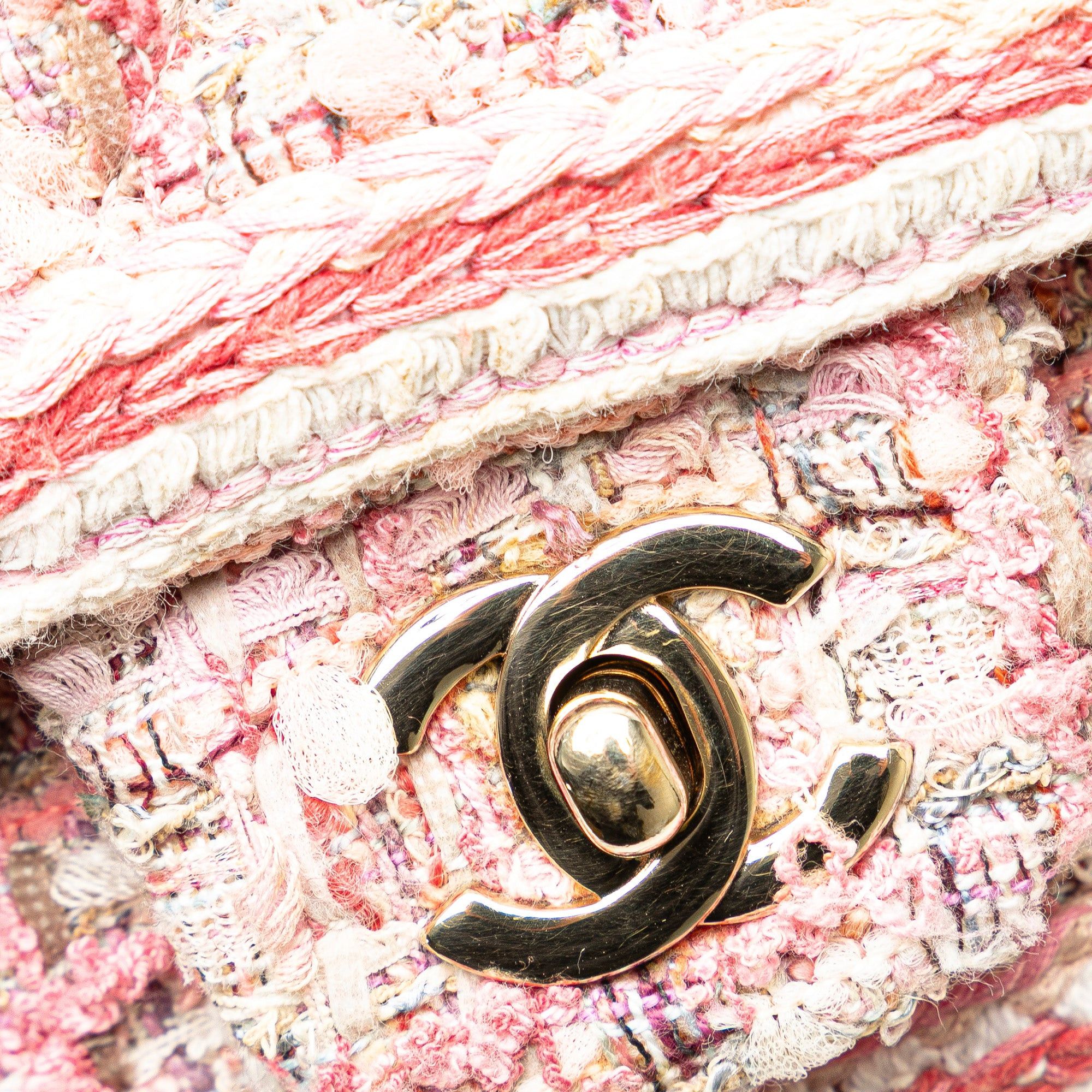 Chanel Chanel Mini Rectangular Classic Tweed Braid Flap Pink Size ONE SIZE - 8 Thumbnail
