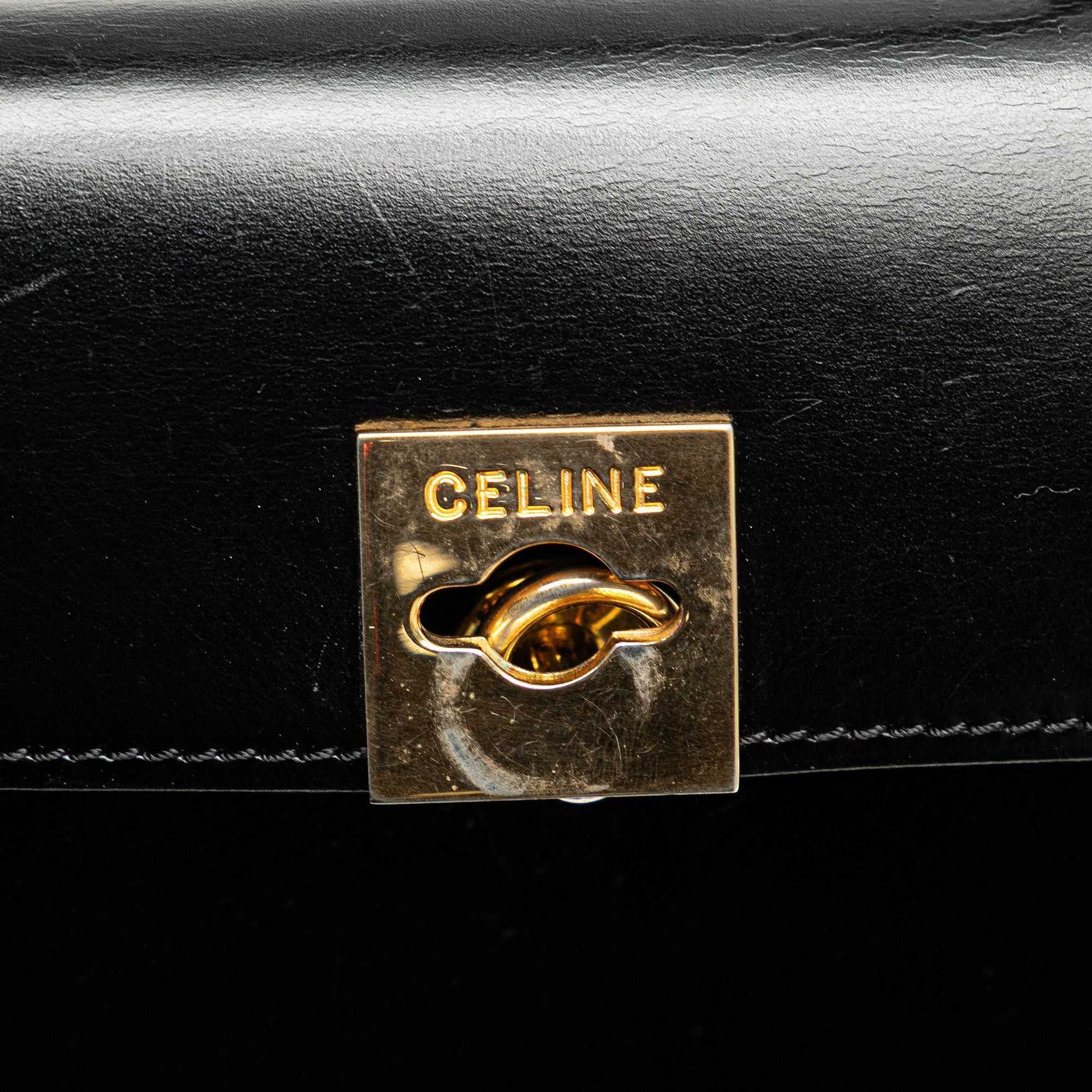 Celine Celine Leather Handbag Black Size ONE SIZE - 7 Thumbnail