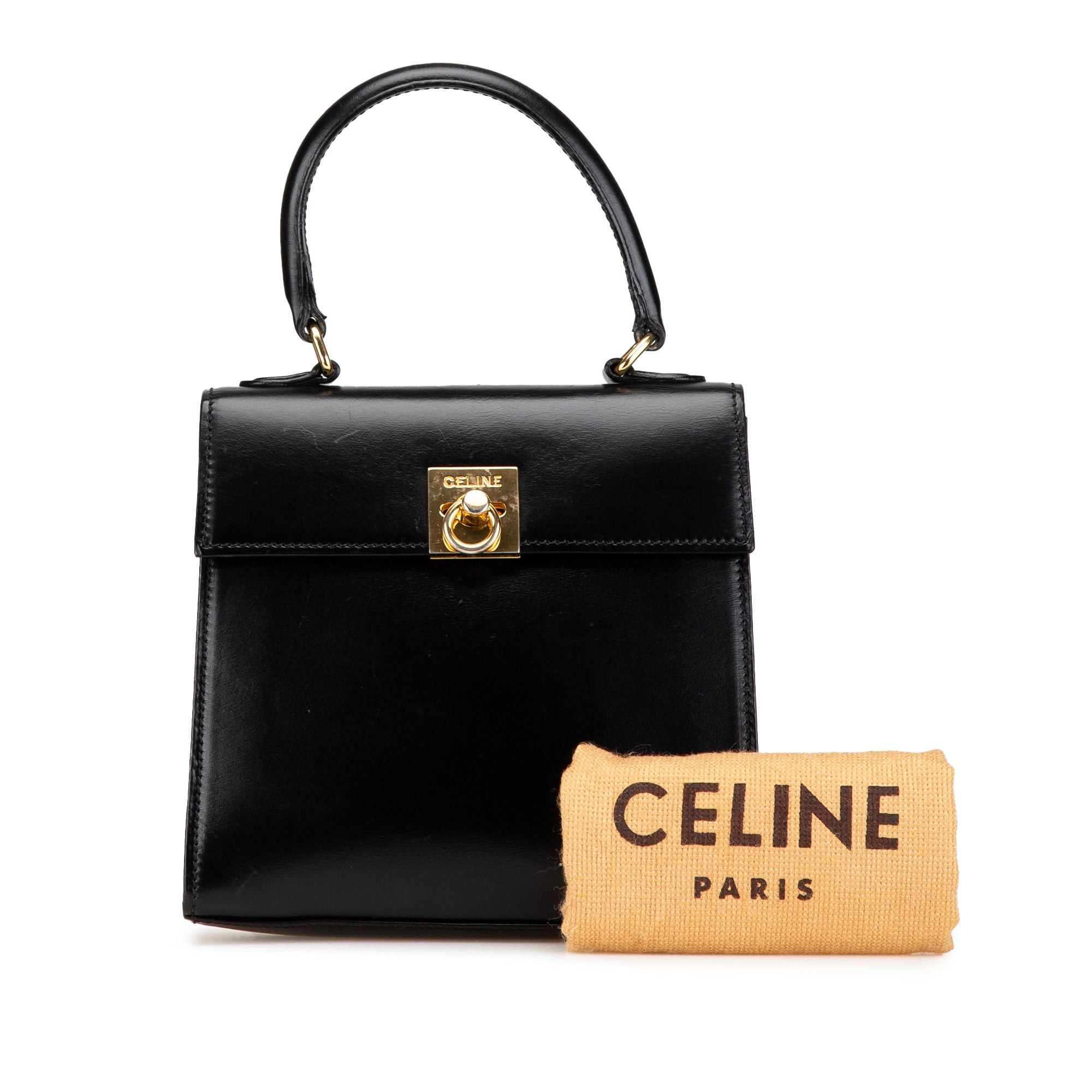 Celine Celine Leather Handbag Black Size ONE SIZE - 12 Thumbnail