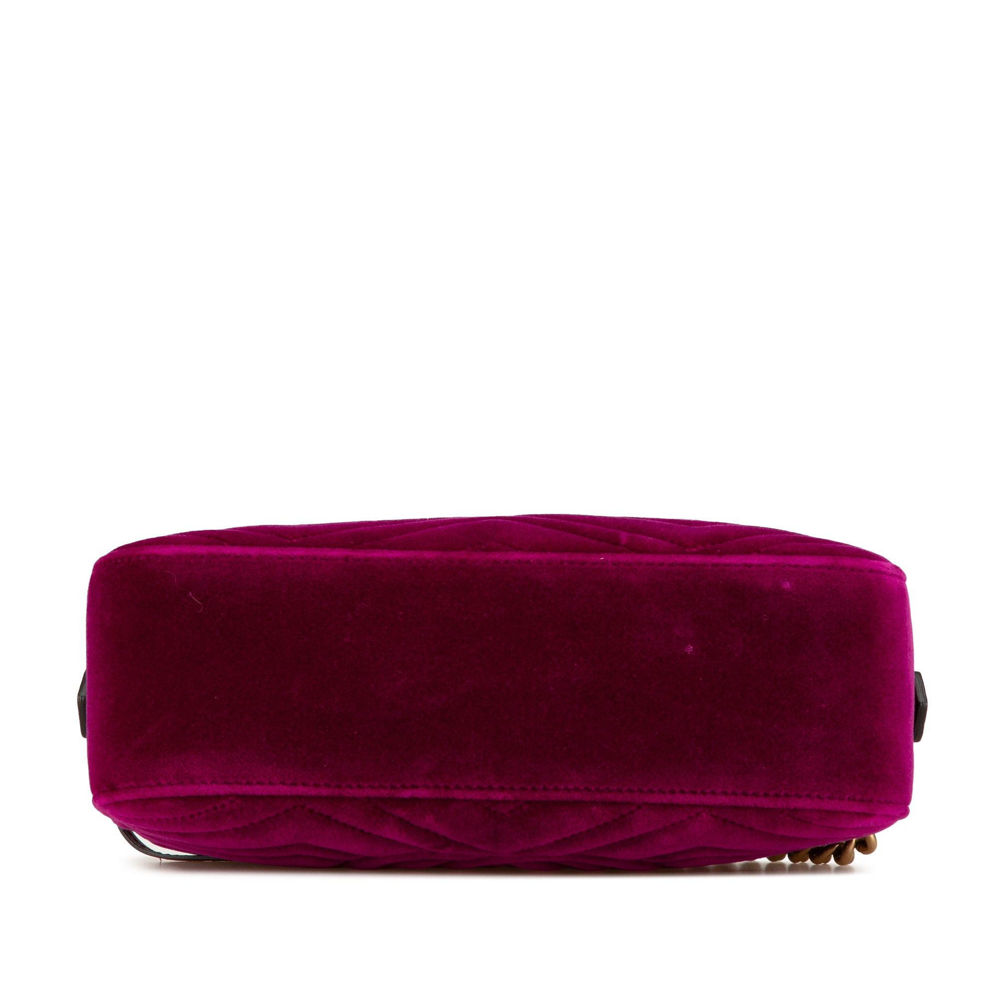 Gucci Gucci Small Velvet GG Marmont Matelasse Shoulder Bag Pink Size ONE SIZE - 3 Thumbnail