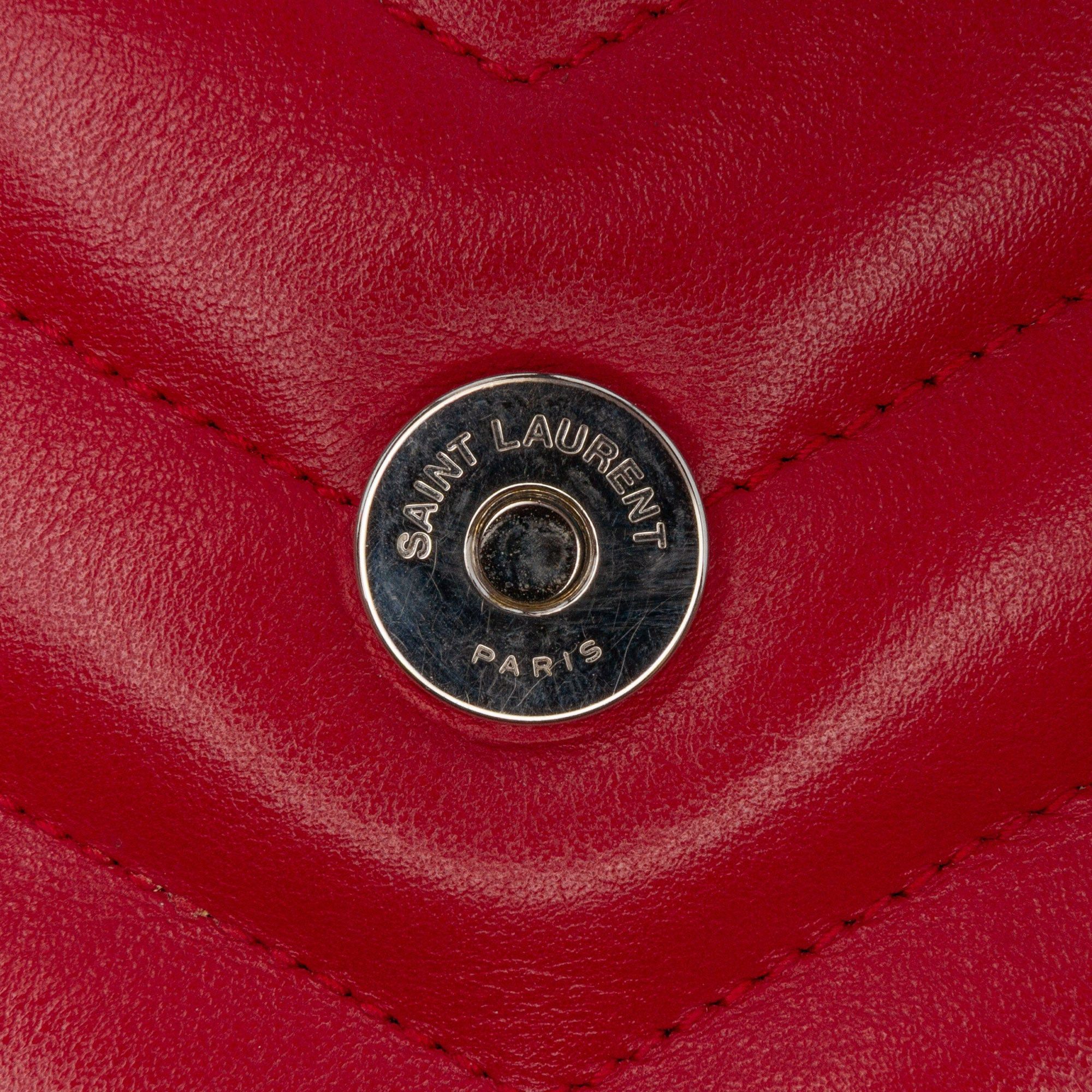 Saint Laurent Paris Saint Laurent Small Leather Monogram Loulou Crossbody Red Size ONE SIZE - 9 Thumbnail