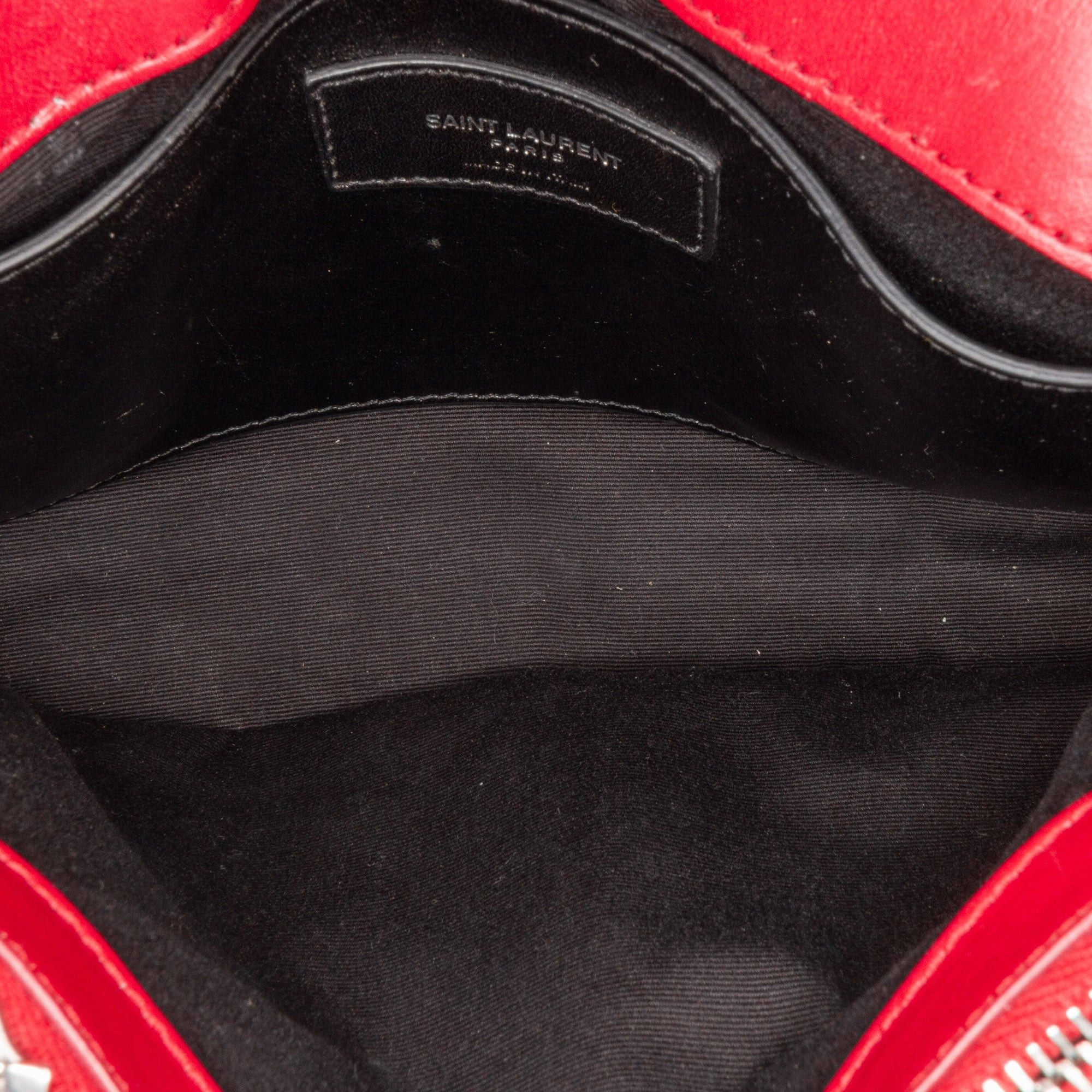 Saint Laurent Paris Saint Laurent Small Leather Monogram Loulou Crossbody Red Size ONE SIZE - 6 Thumbnail