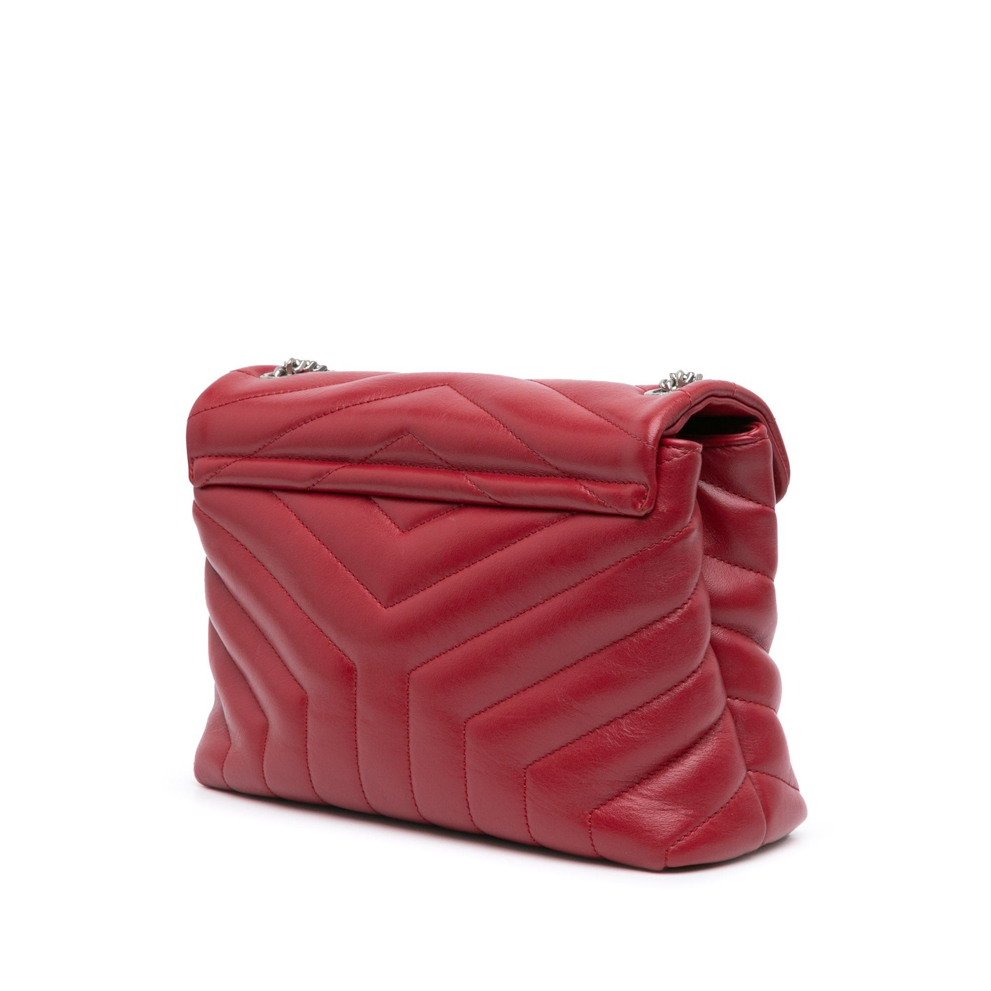 Saint Laurent Paris Saint Laurent Small Leather Monogram Loulou Crossbody Red Size ONE SIZE - 2 Thumbnail
