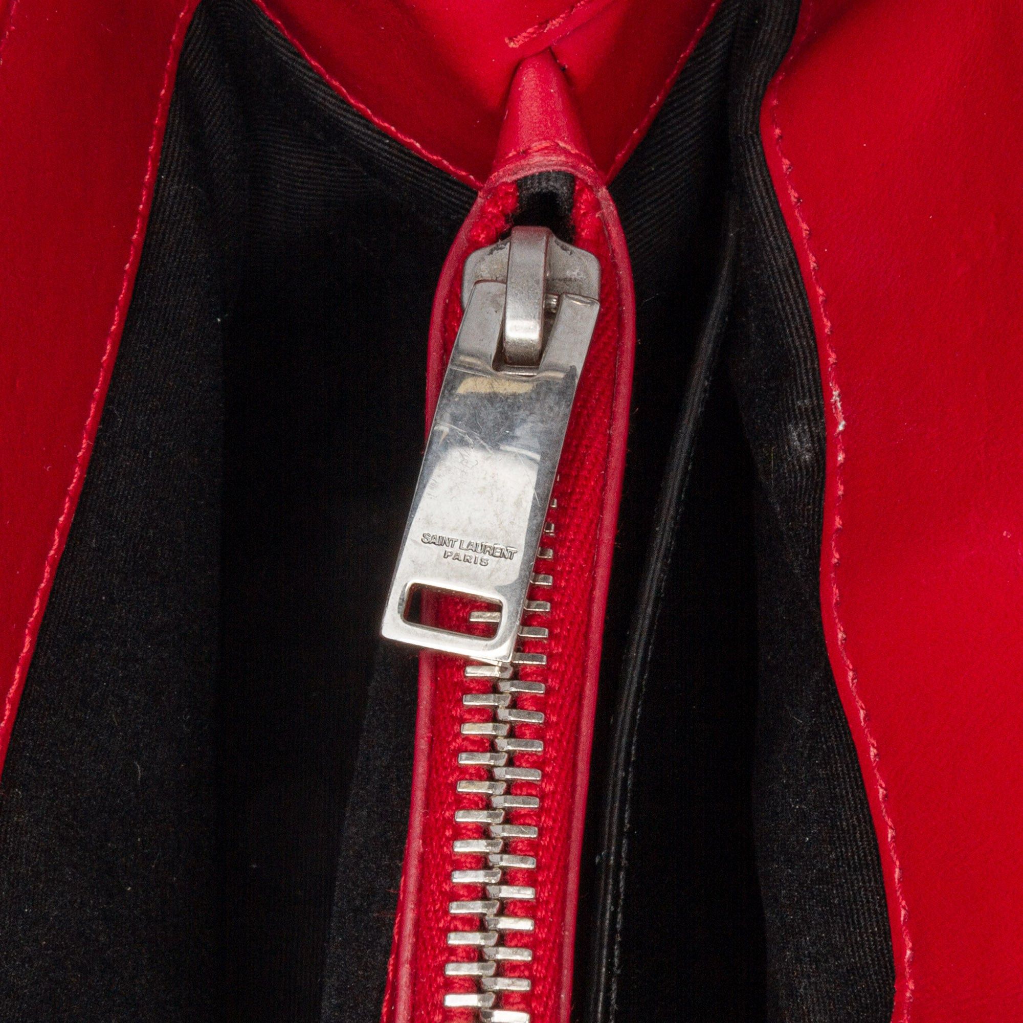 Saint Laurent Paris Saint Laurent Small Leather Monogram Loulou Crossbody Red Size ONE SIZE - 10 Thumbnail