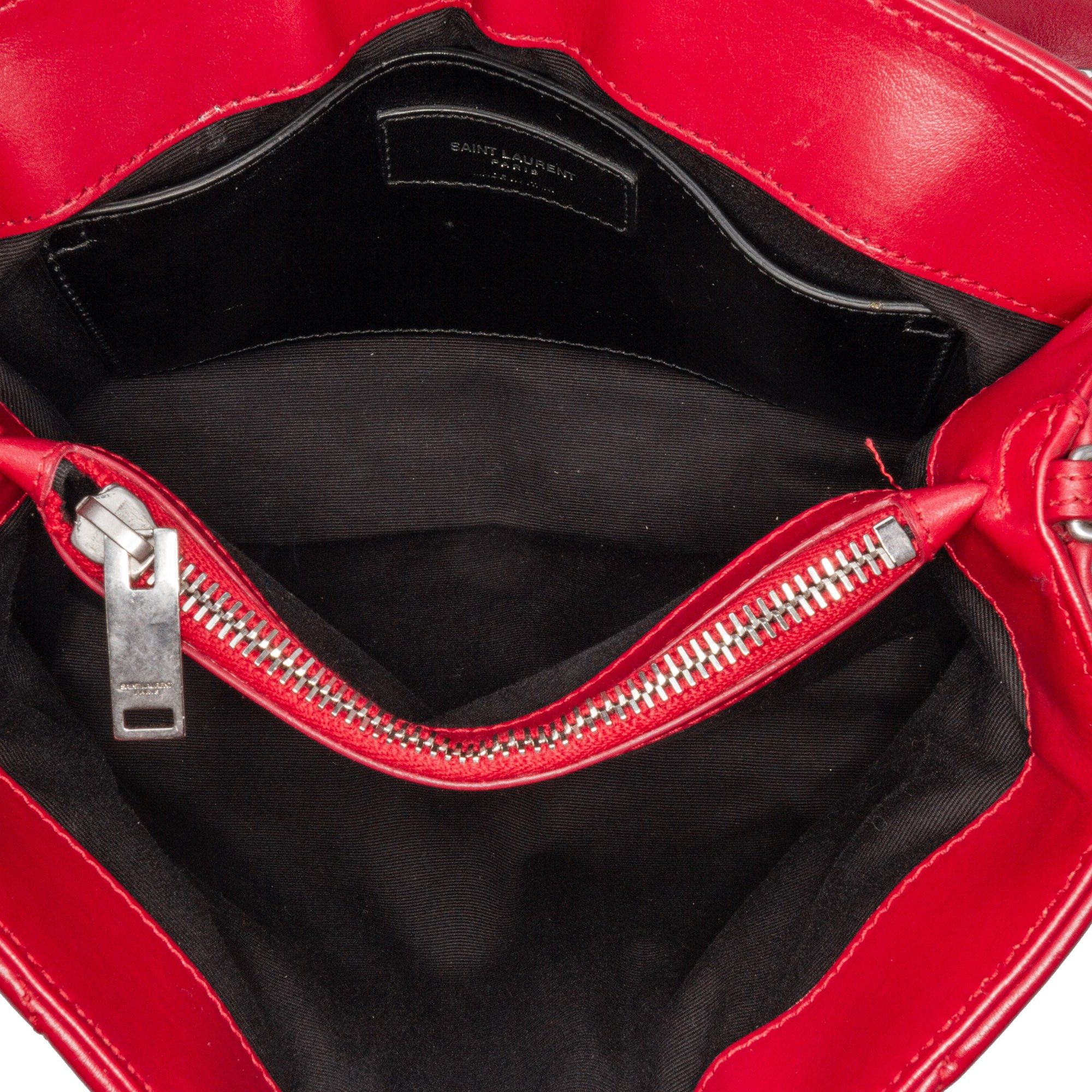 Saint Laurent Paris Saint Laurent Small Leather Monogram Loulou Crossbody Red Size ONE SIZE - 4 Thumbnail
