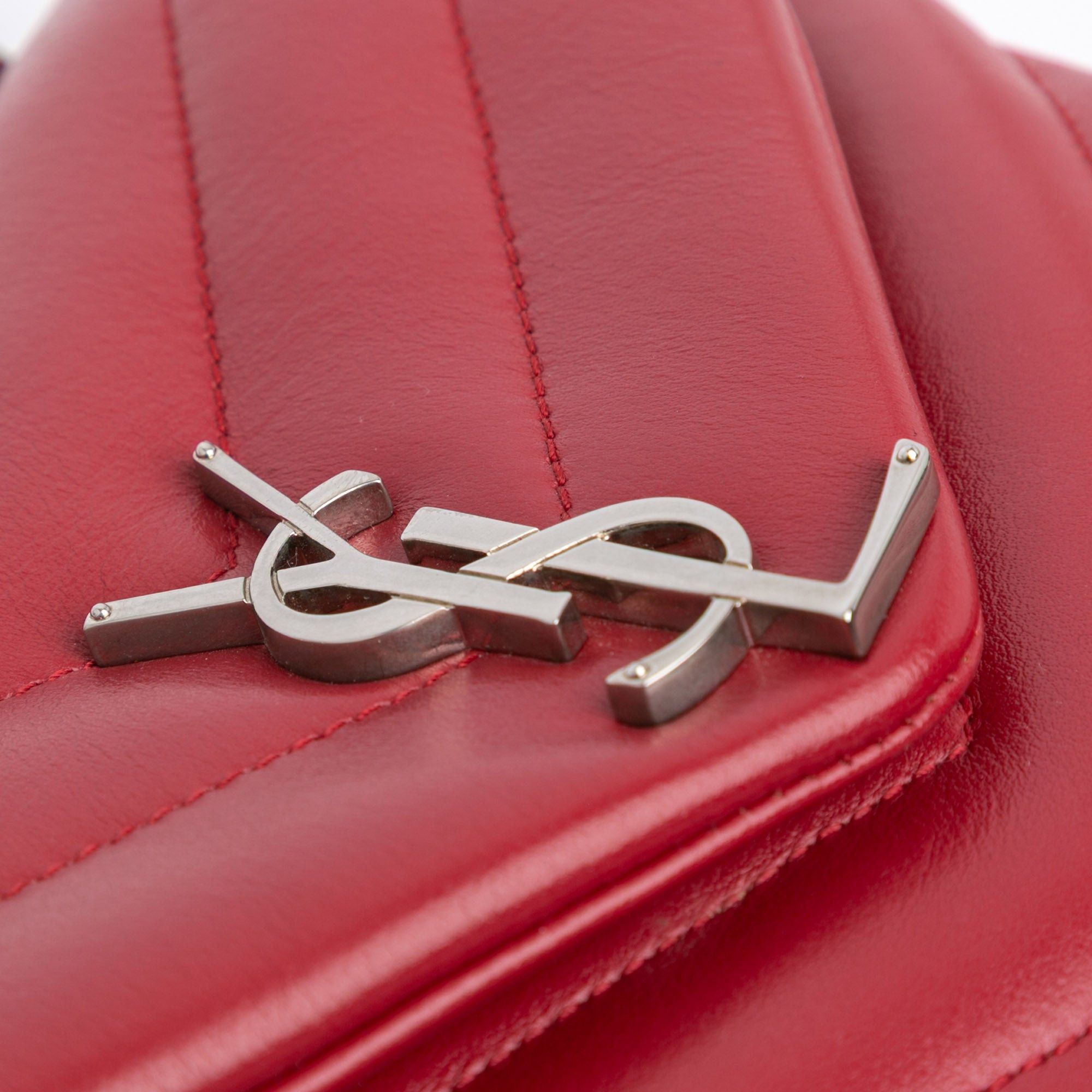 Saint Laurent Paris Saint Laurent Small Leather Monogram Loulou Crossbody Red Size ONE SIZE - 8 Thumbnail
