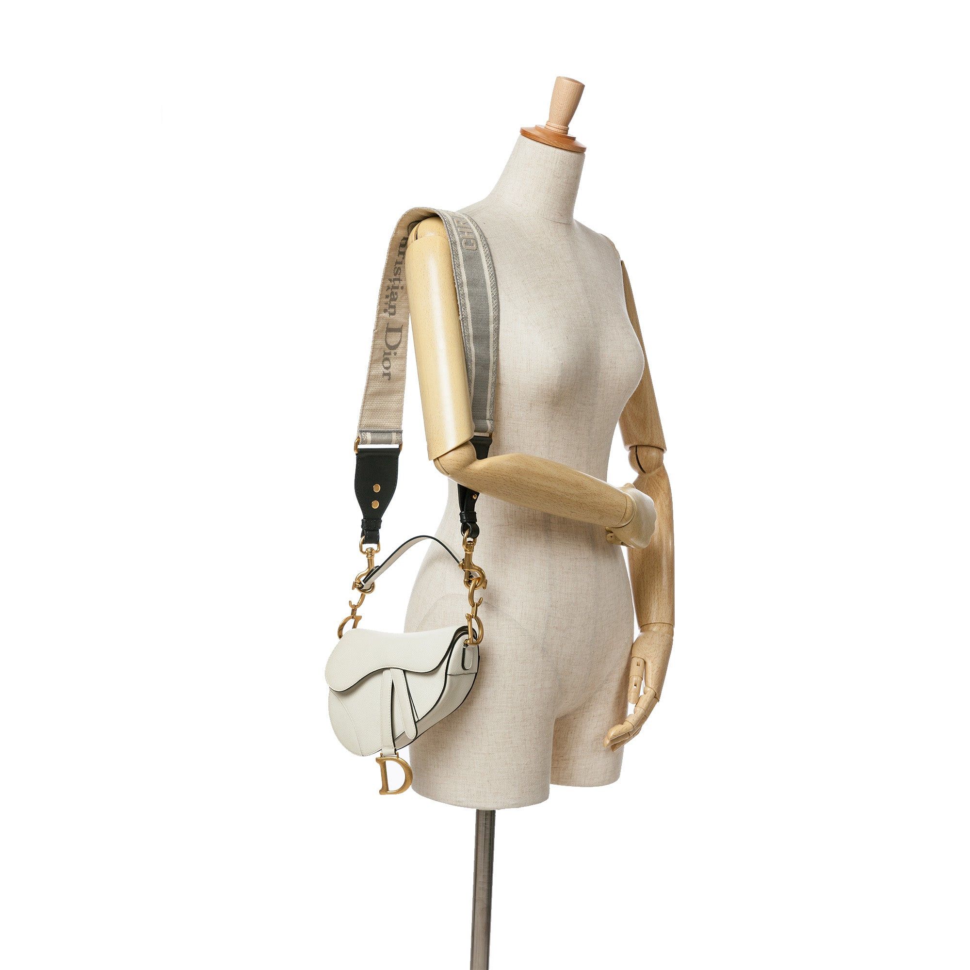 Dior Dior Mini Grained Calfskin Saddle Bag White Size ONE SIZE - 7 Thumbnail