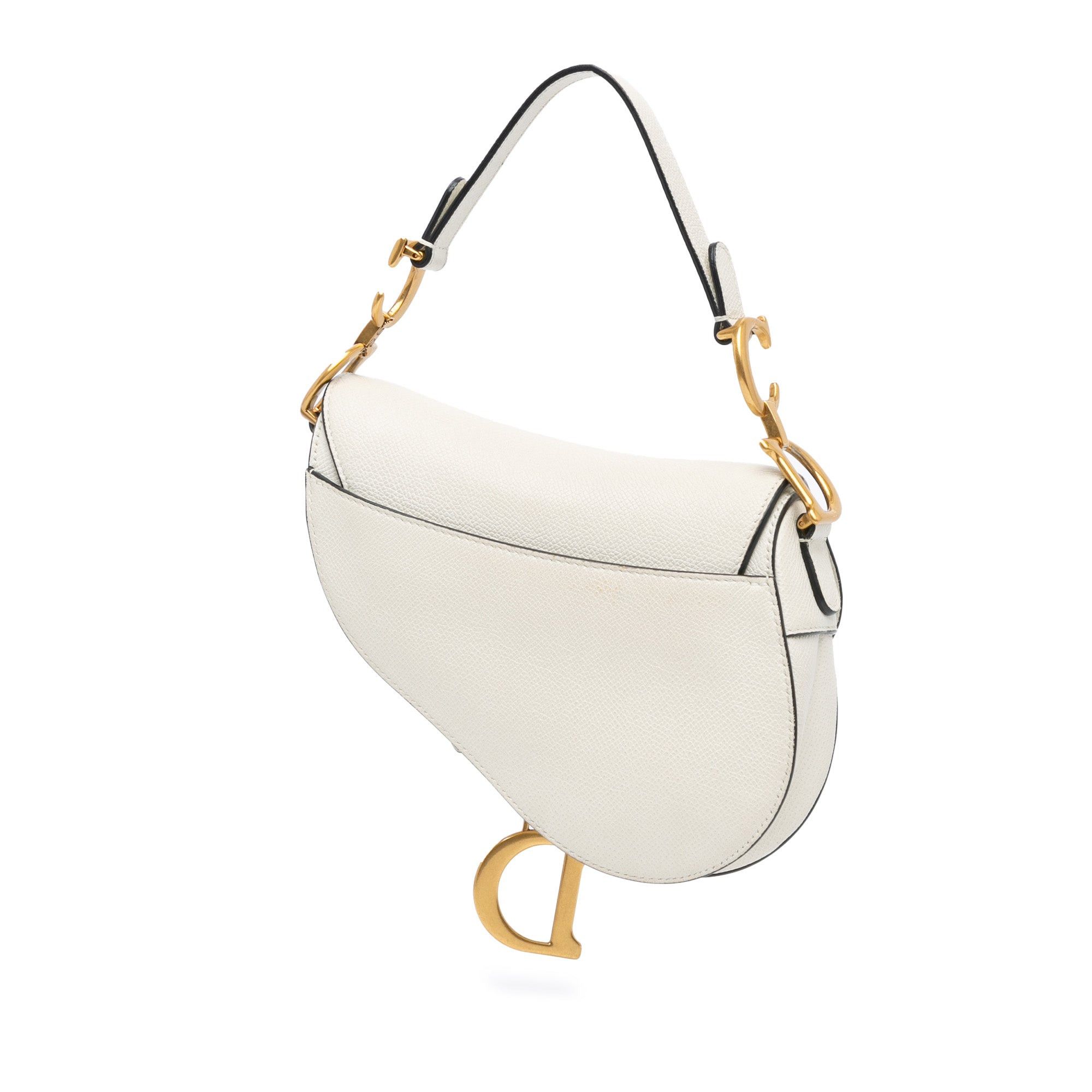 Dior Dior Mini Grained Calfskin Saddle Bag White Size ONE SIZE - 2 Thumbnail