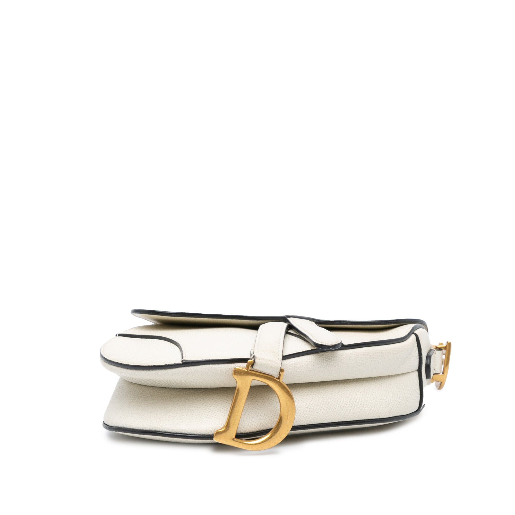 Dior Dior Mini Grained Calfskin Saddle Bag White Size ONE SIZE - 3 Thumbnail