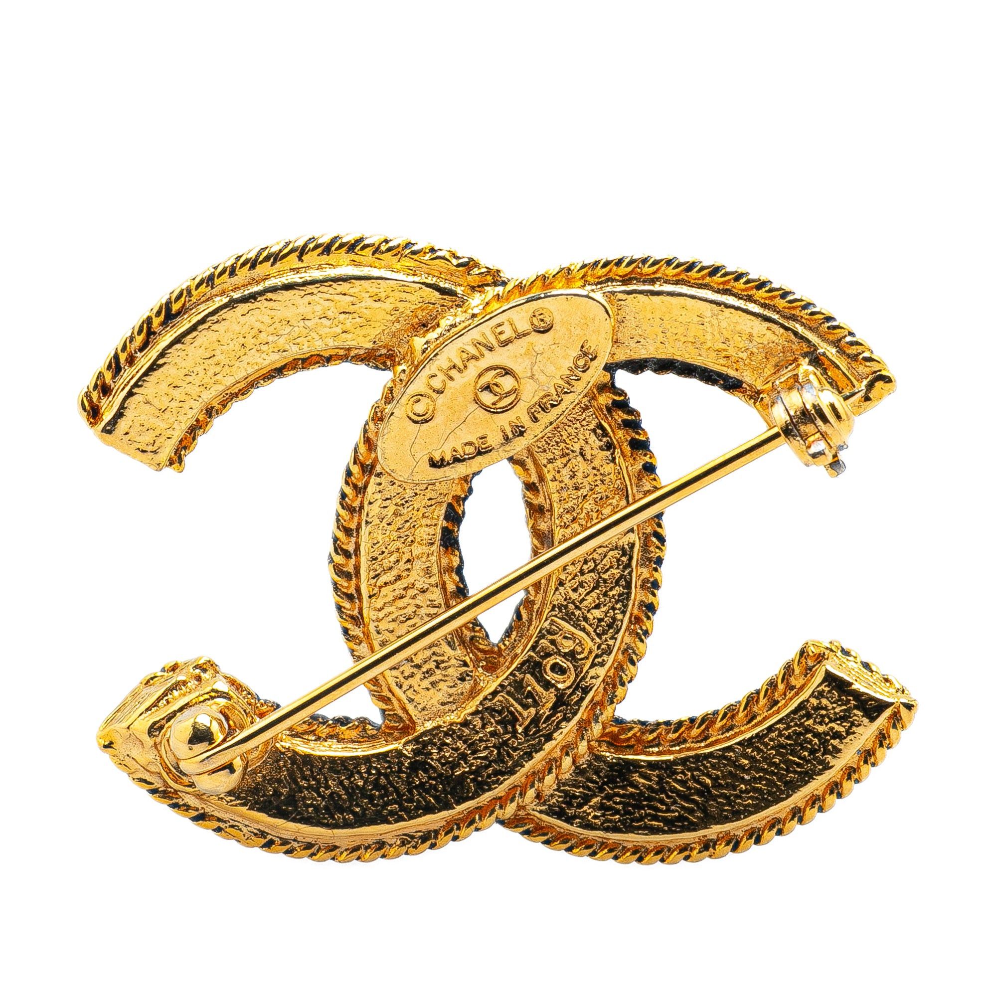 Chanel Chanel Gold Plated CC Brooch Gold Size ONE SIZE - 2 Thumbnail