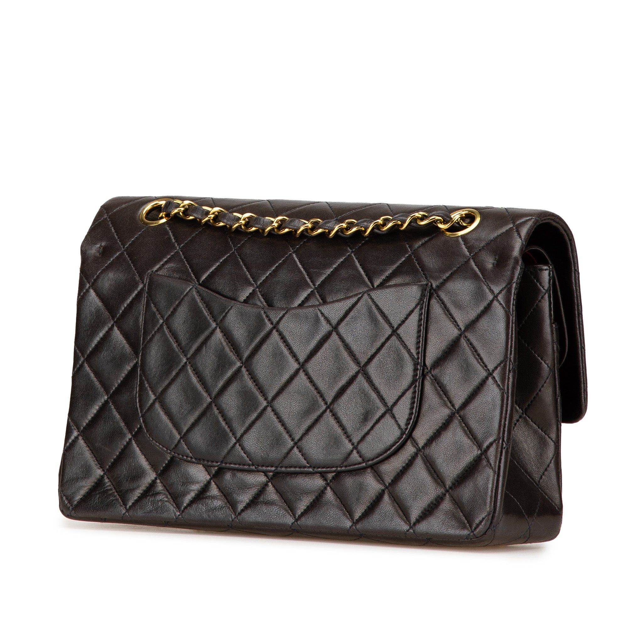 Chanel Chanel Medium Classic Lambskin Double Flap Brown Size ONE SIZE - 2 Thumbnail