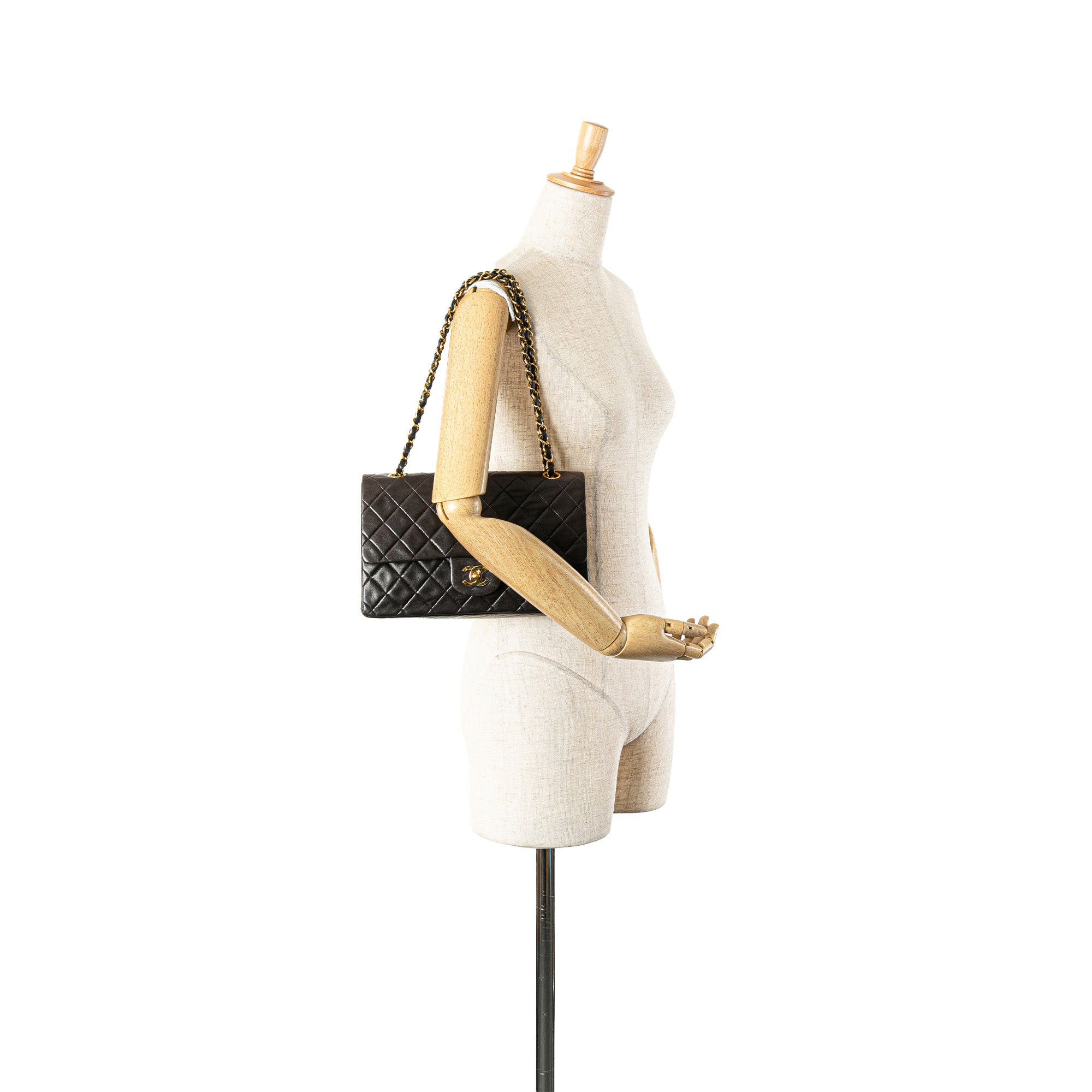 Chanel Chanel Medium Classic Lambskin Double Flap Brown Size ONE SIZE - 12 Thumbnail