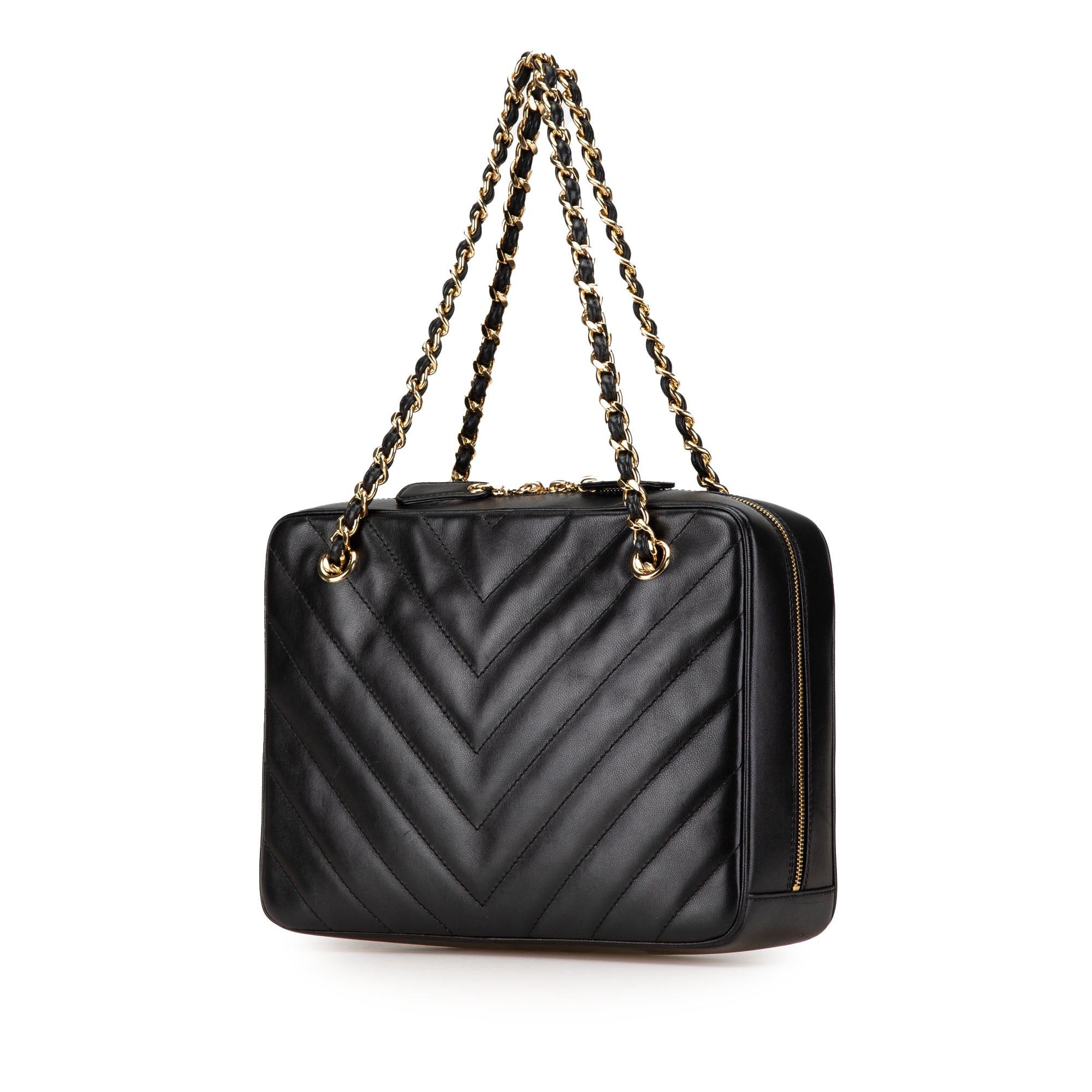 Chanel Chanel CC Chevron Lambskin Camera Shoulder Bag Black Size ONE SIZE - 2 Thumbnail