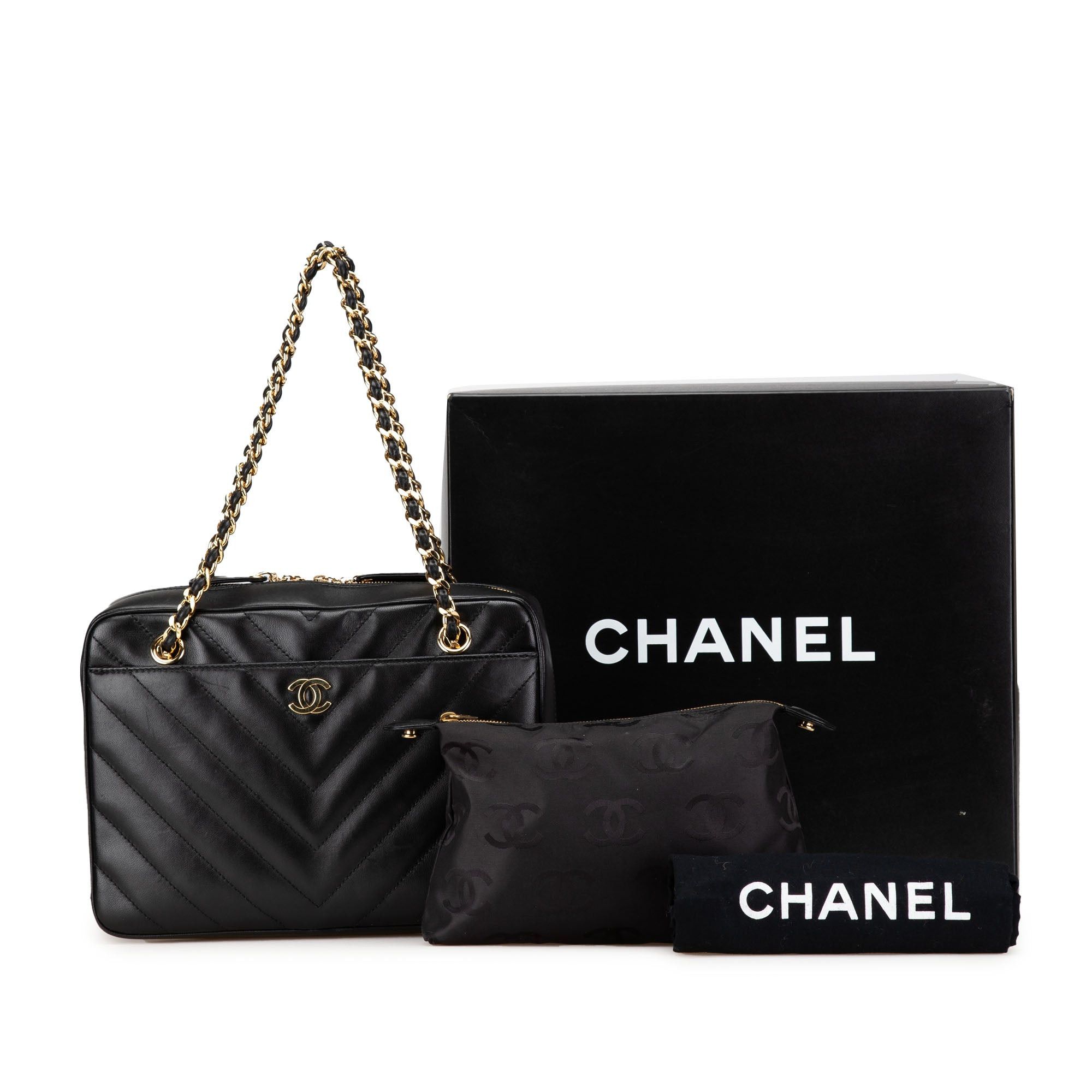 Chanel Chanel CC Chevron Lambskin Camera Shoulder Bag Black Size ONE SIZE - 15 Thumbnail
