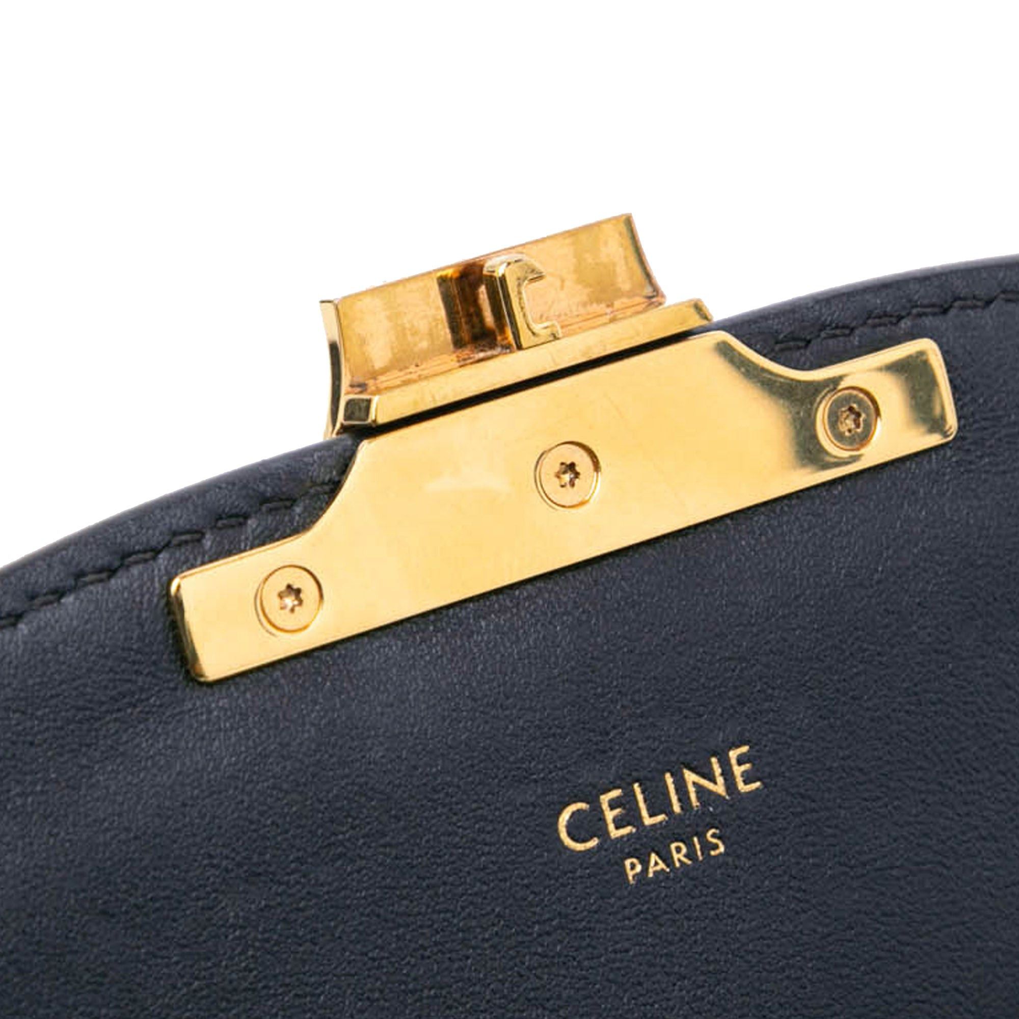 Celine Celine Teen Embroidered Canvas Triomphe Crossbody White Size ONE SIZE - 10 Thumbnail