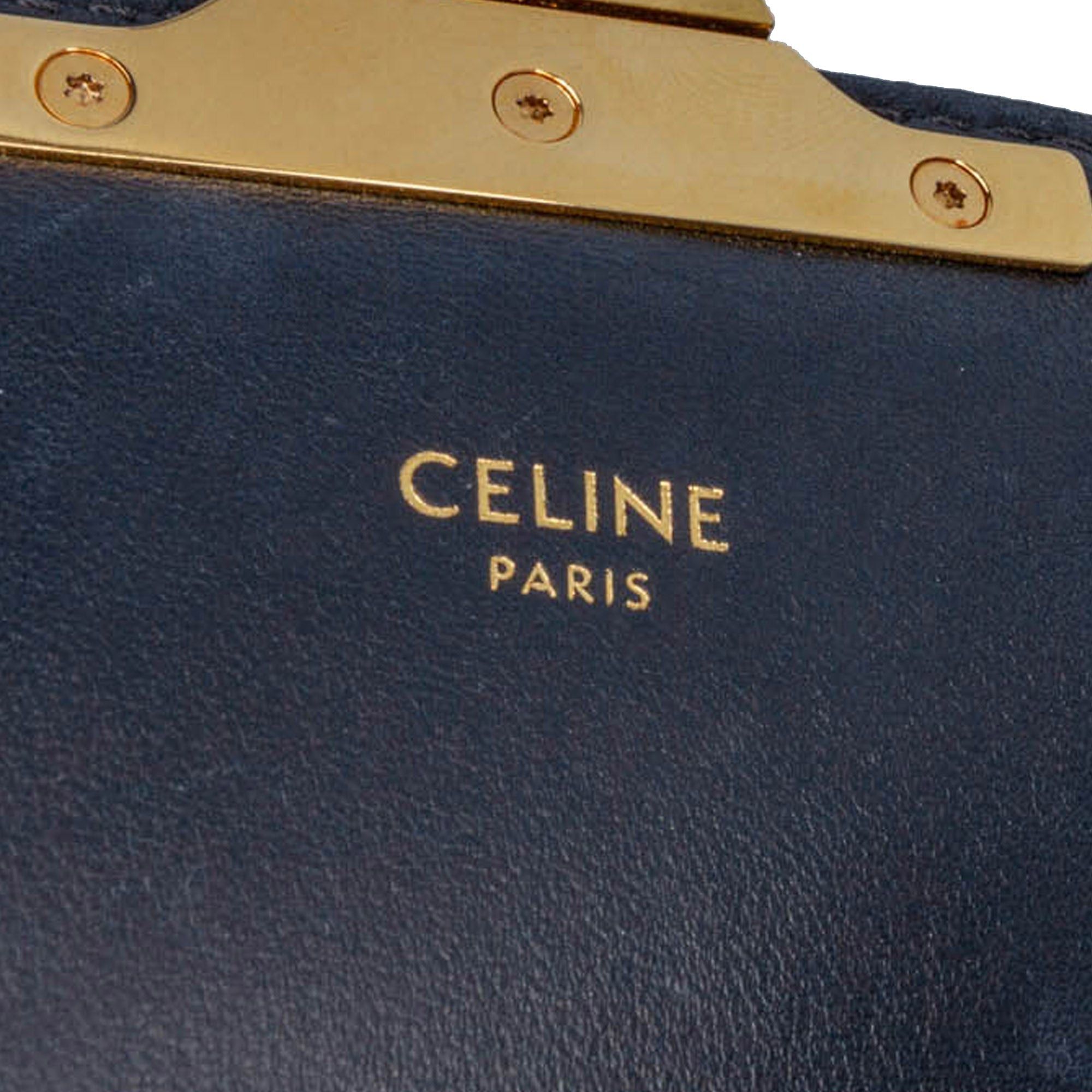 Celine Celine Teen Embroidered Canvas Triomphe Crossbody White Size ONE SIZE - 7 Thumbnail