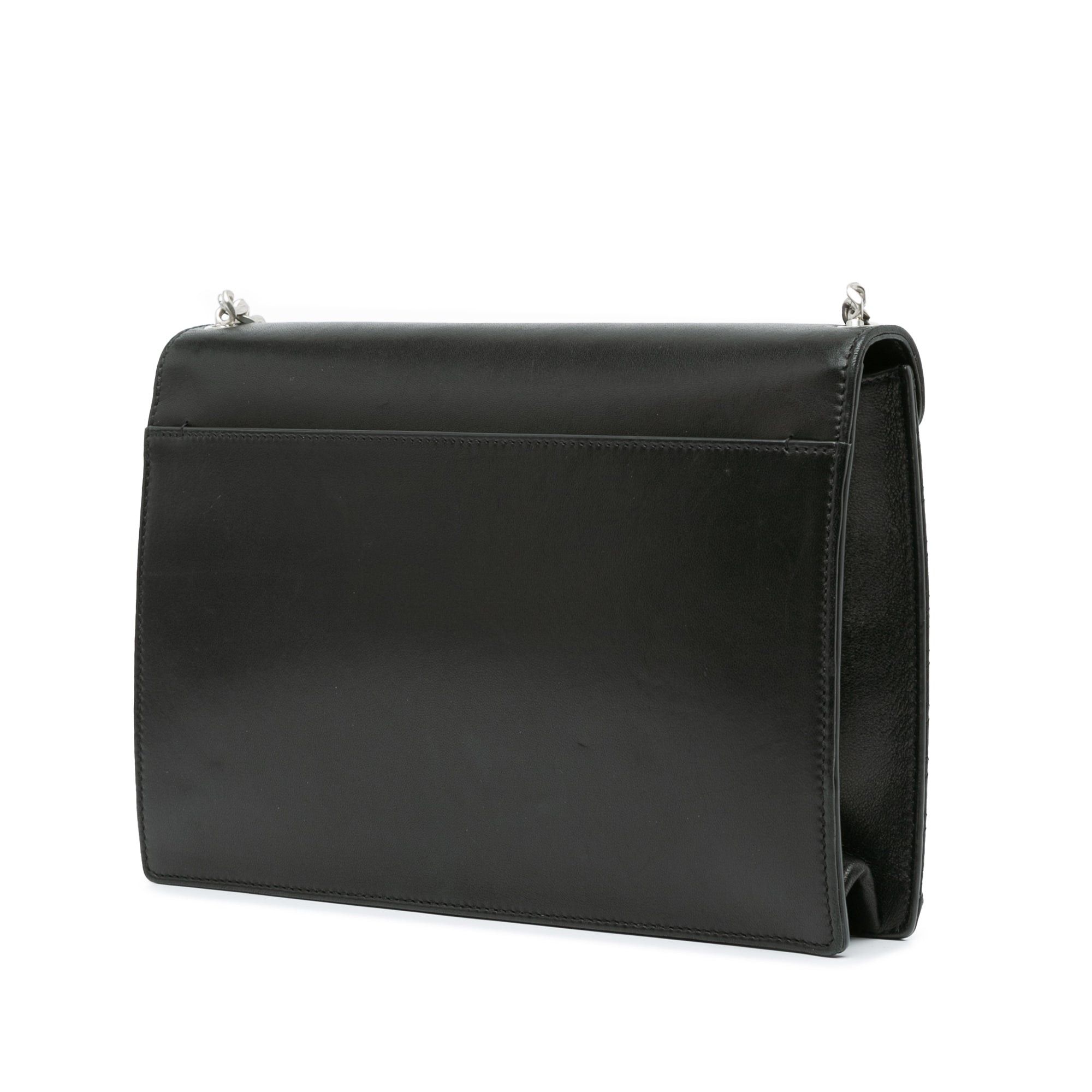 Saint Laurent Paris Saint Laurent Quilted Lambskin Studded Monogram Gaby Shoulder Bag Black Size ONE SIZE - 2 Thumbnail